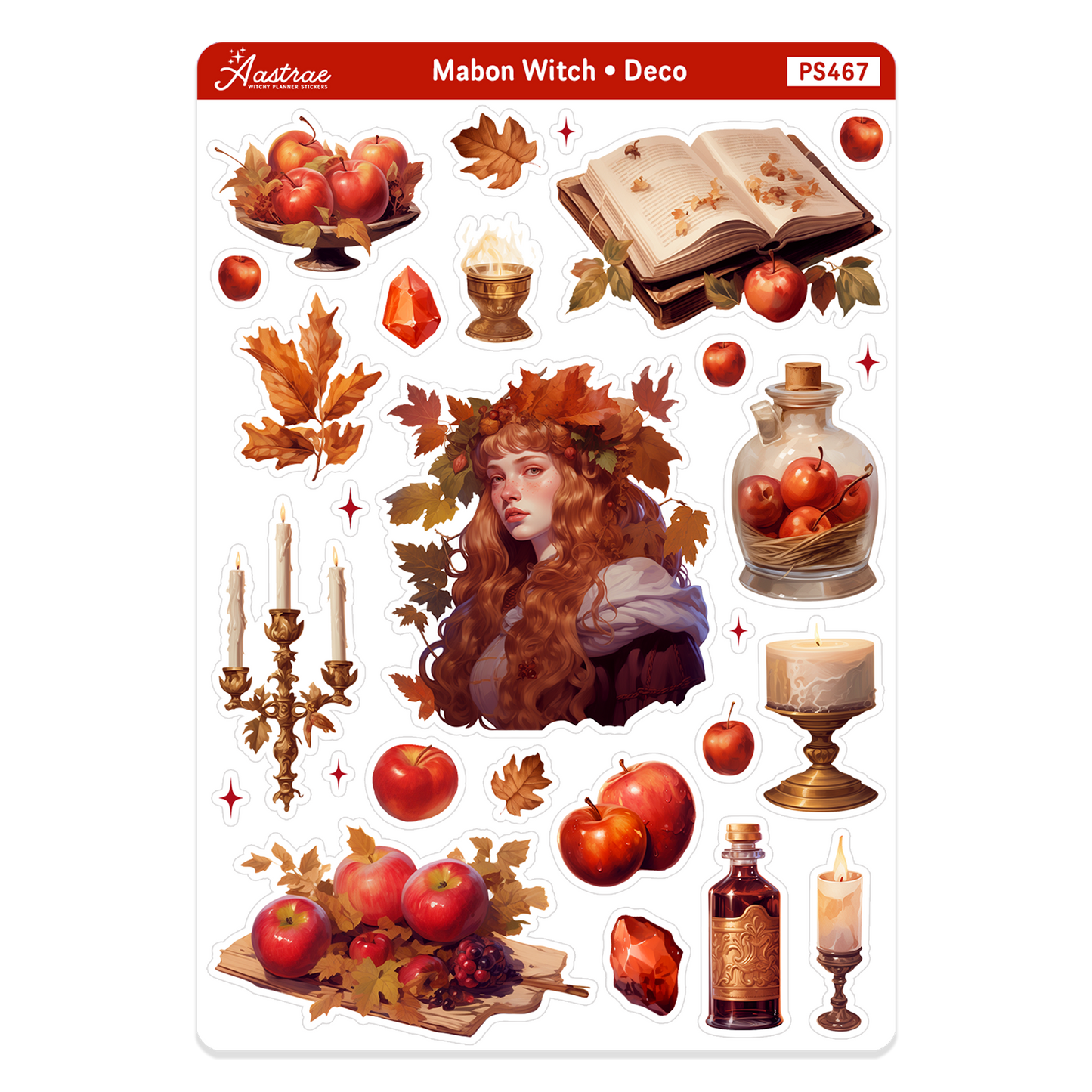 Mabon Witch Sticker Sheet