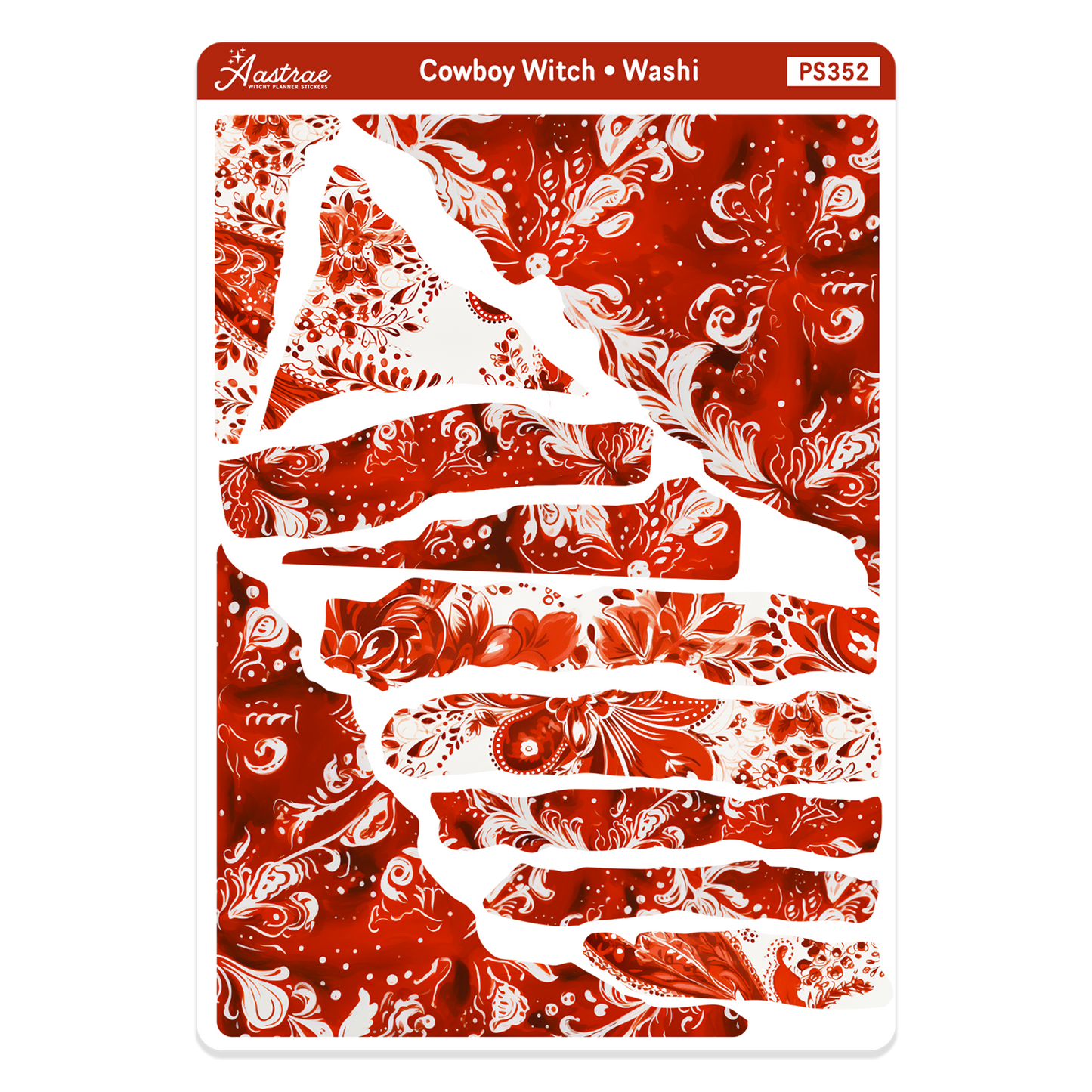 Cowboy Washi Torn Paper Stickers