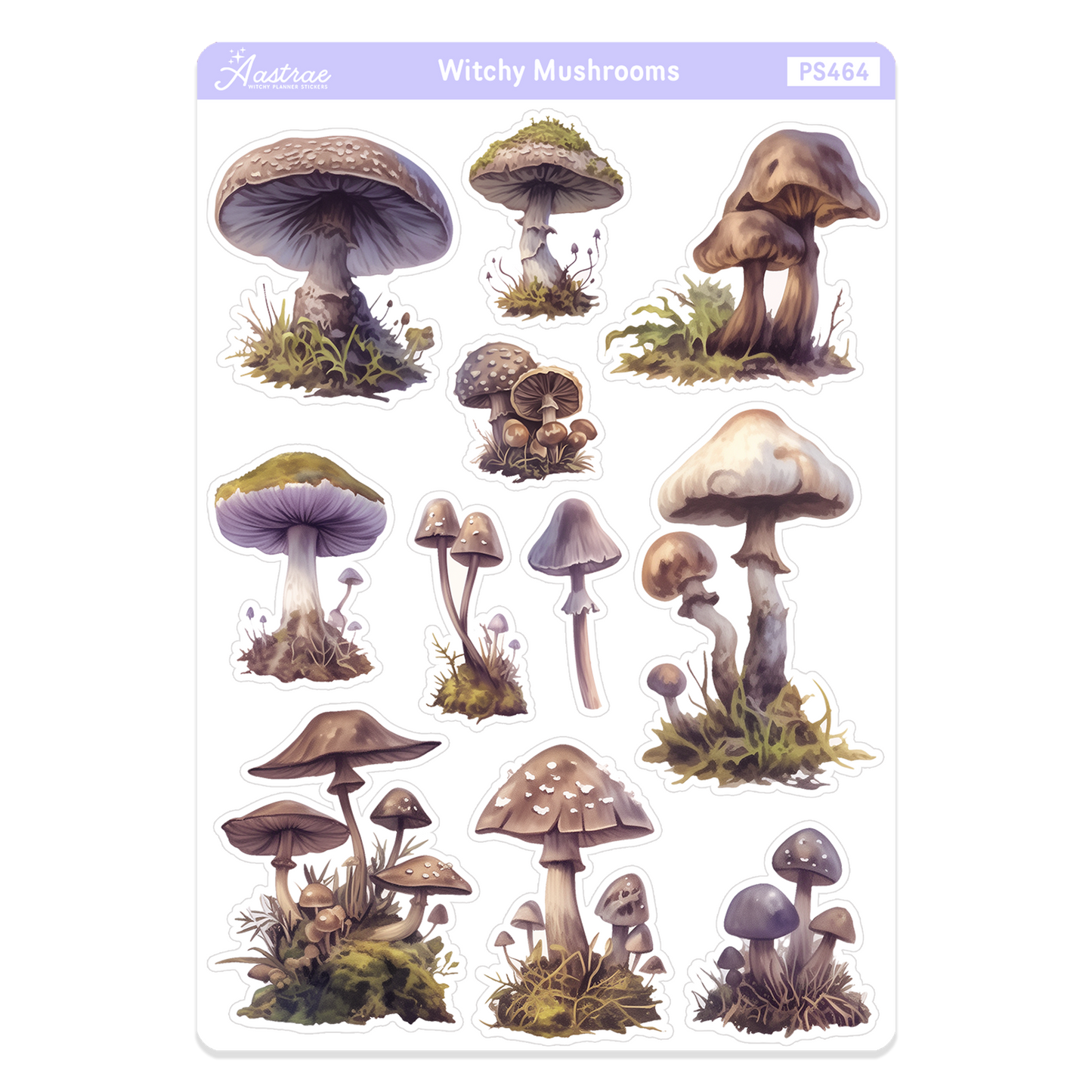 Witchy Mushroom Sticker Sheet
