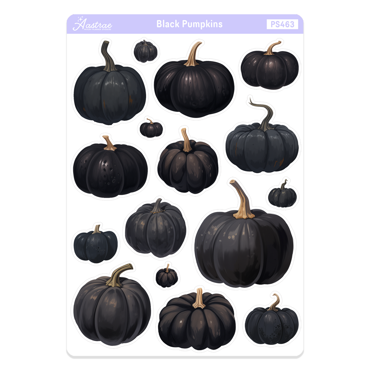 Black Pumpkins Sticker Sheet