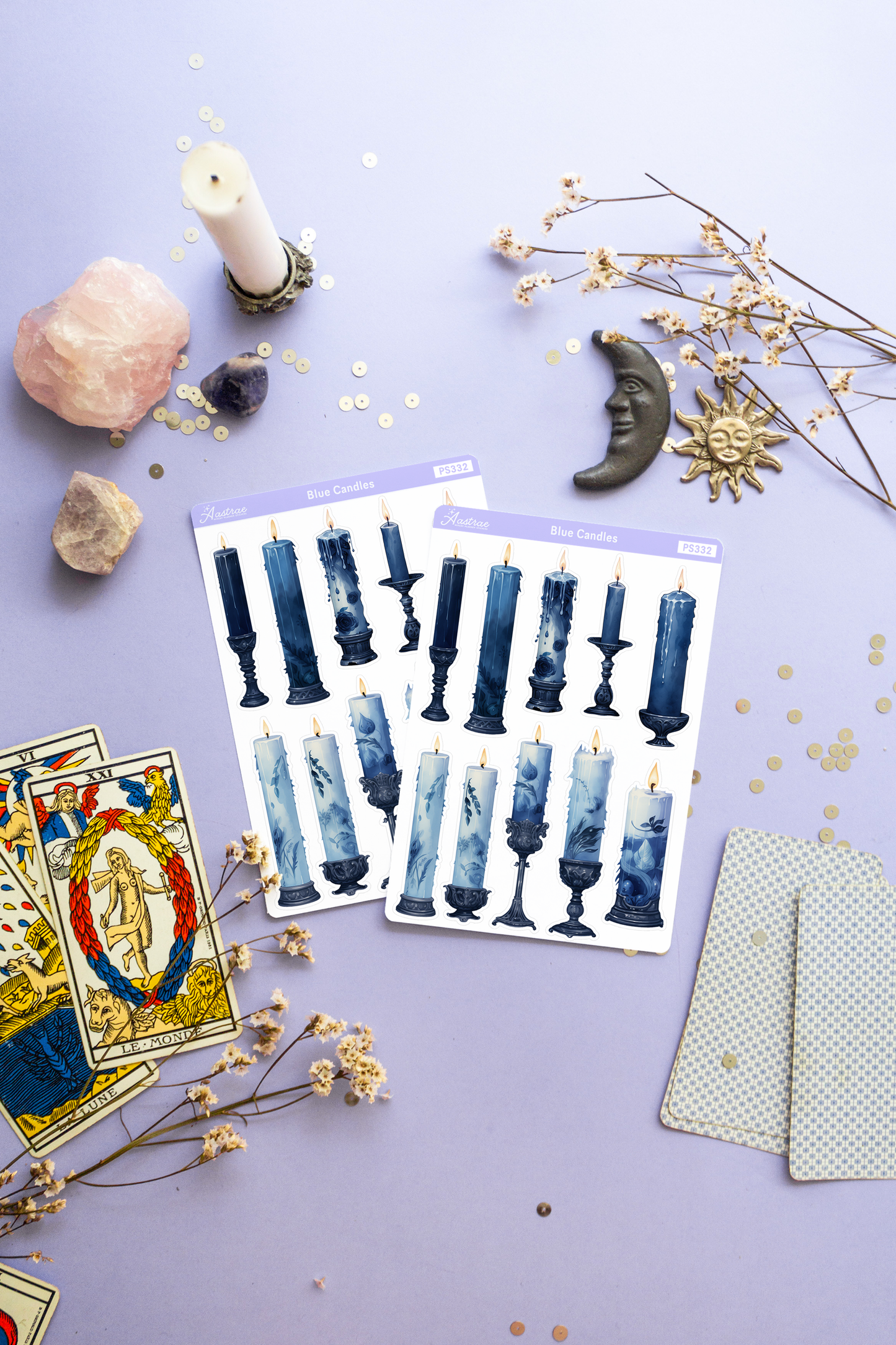 Blue Spell Candles Stickers