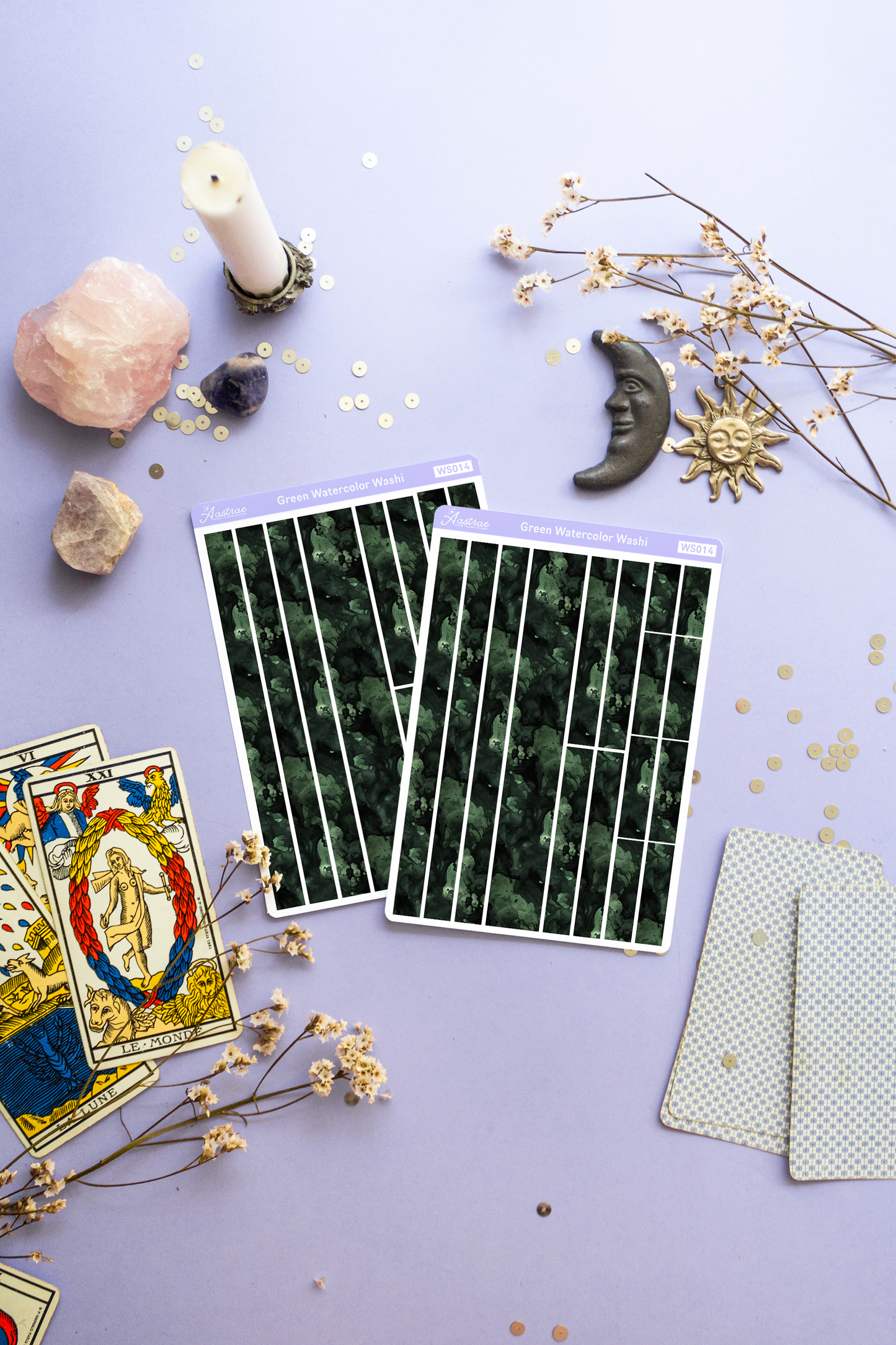 Green Watercolor Washi Tape Stickers