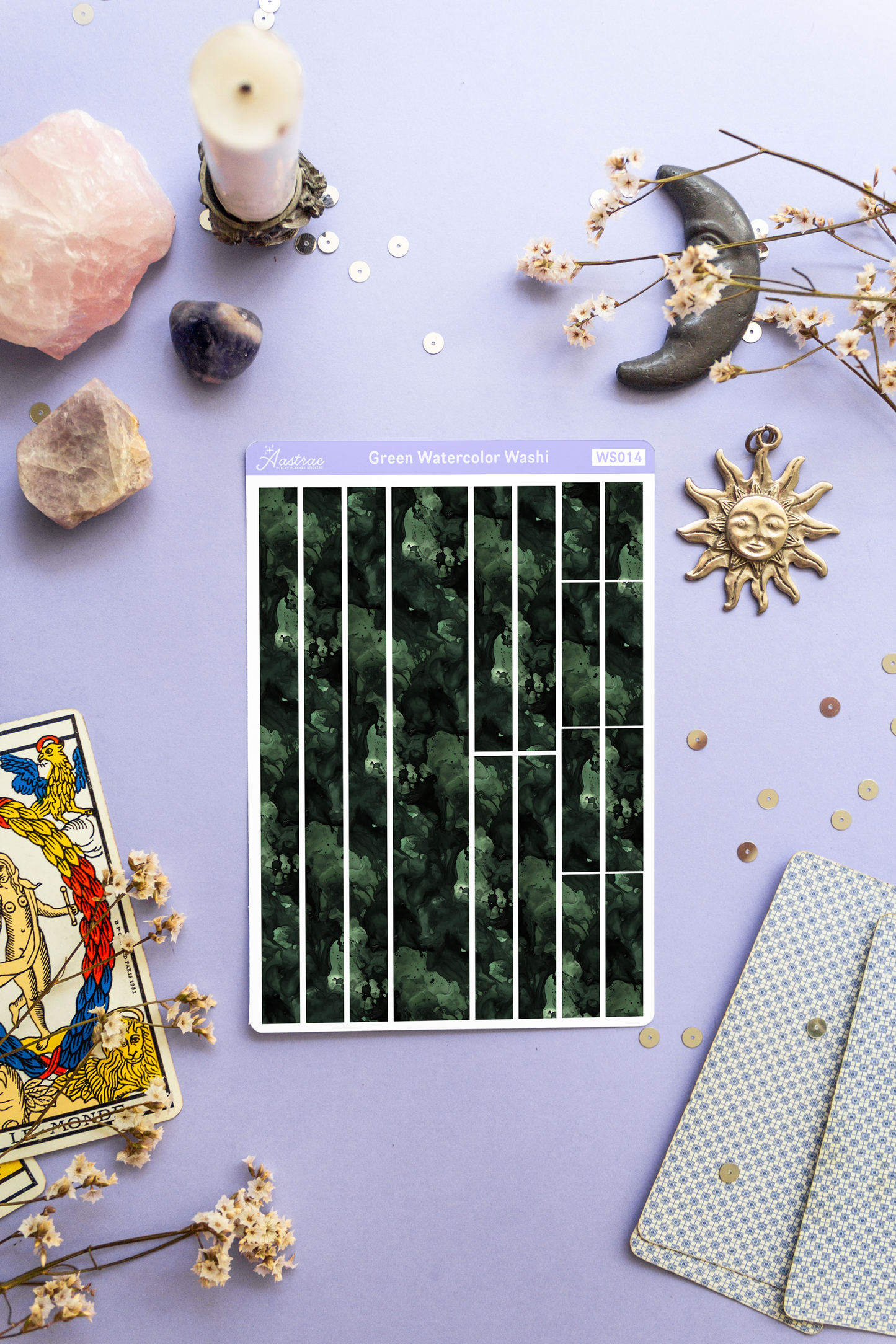 Green Watercolor Washi Tape Stickers