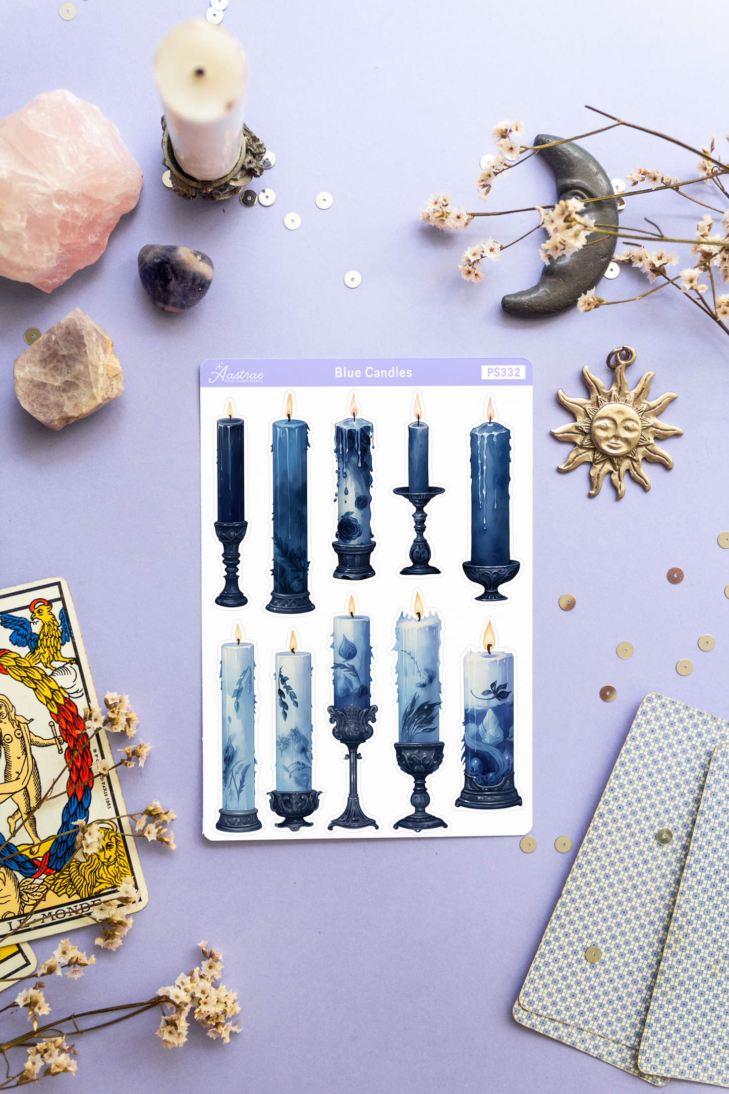 Blue Spell Candles Stickers