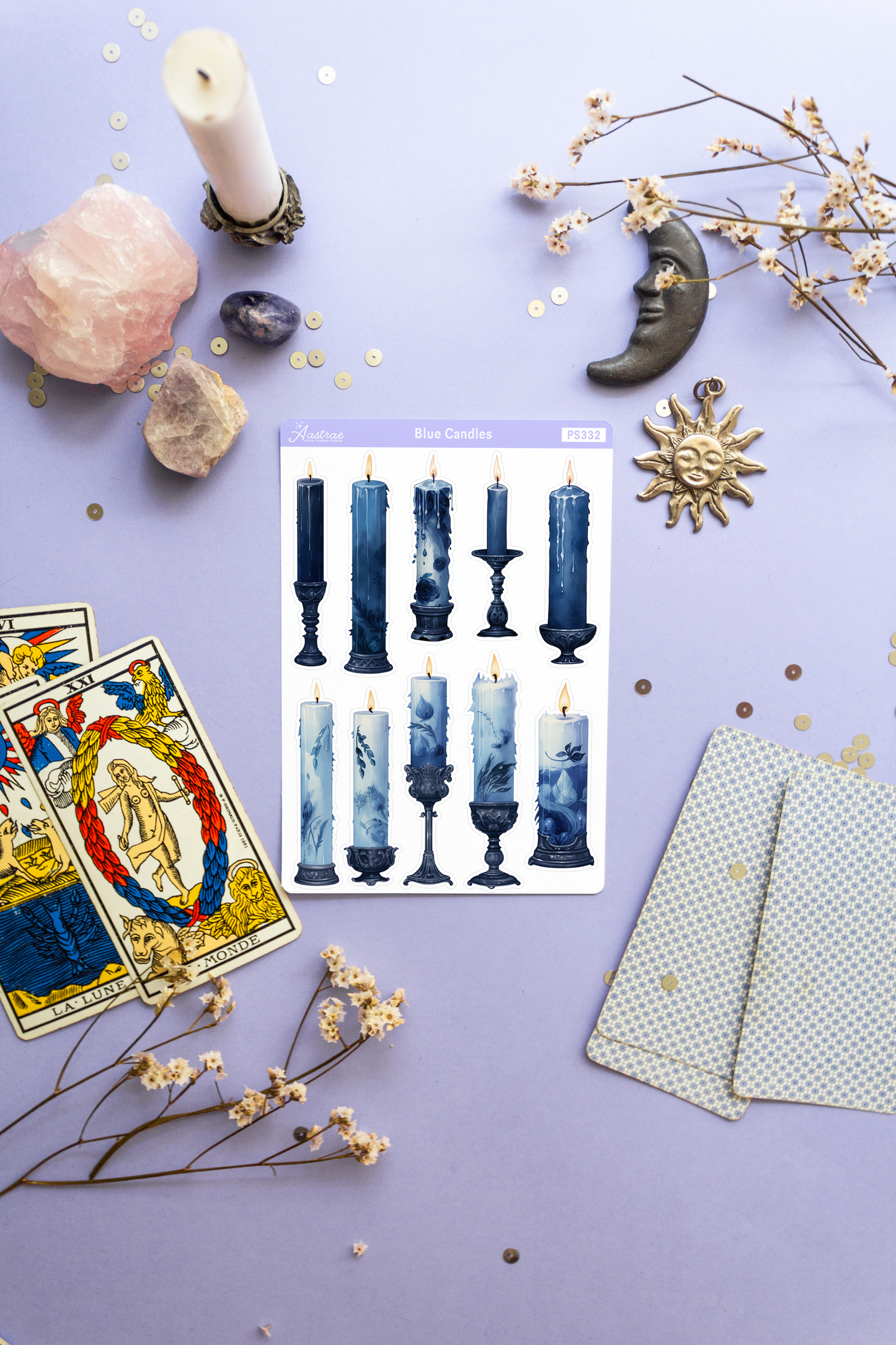 Blue Spell Candles Stickers