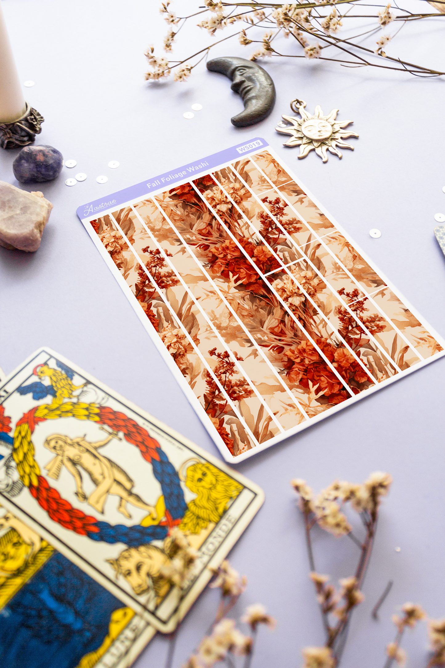 Fall Botanical Washi Tape Sticker Sheet