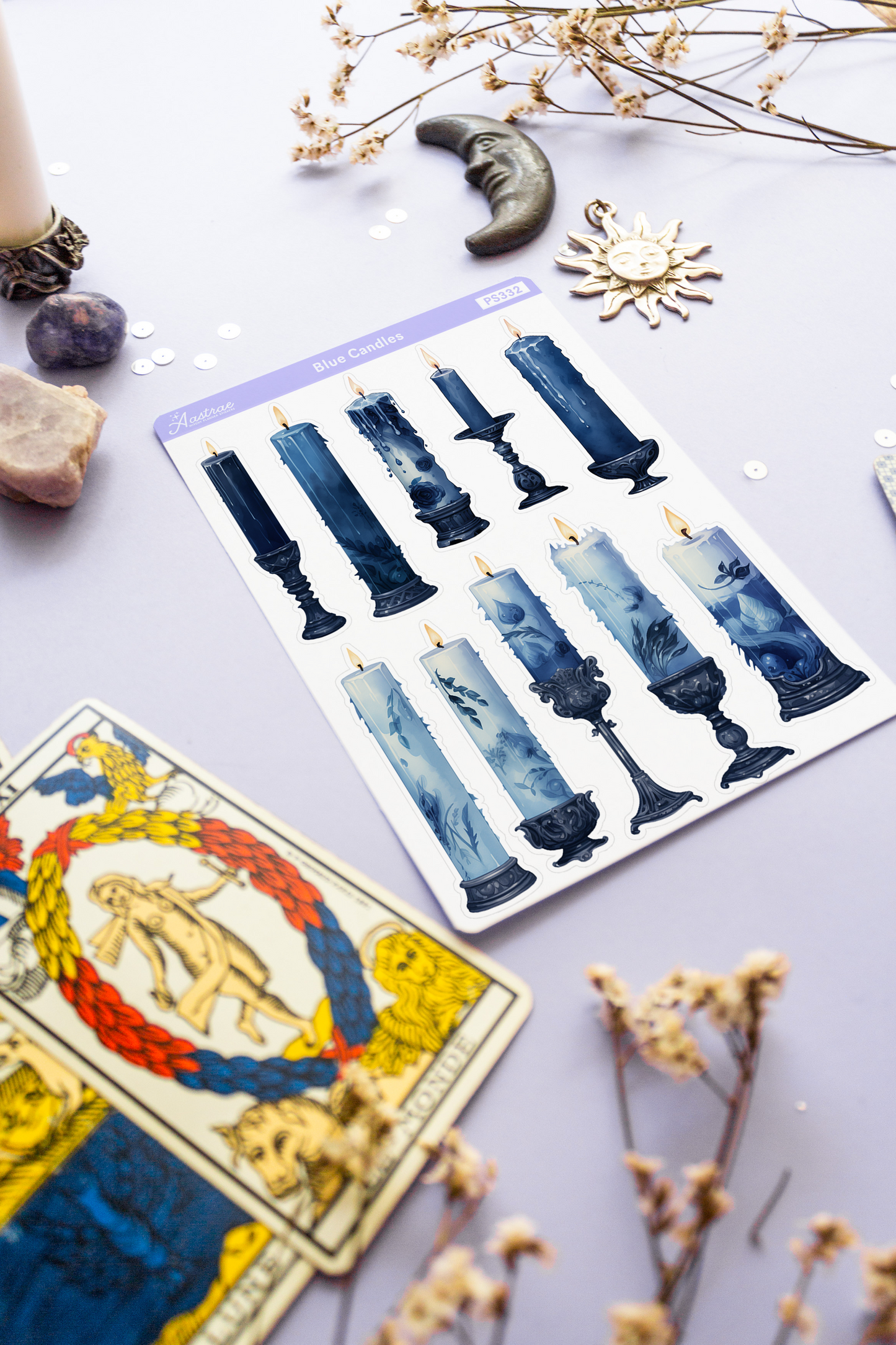 Blue Spell Candles Stickers
