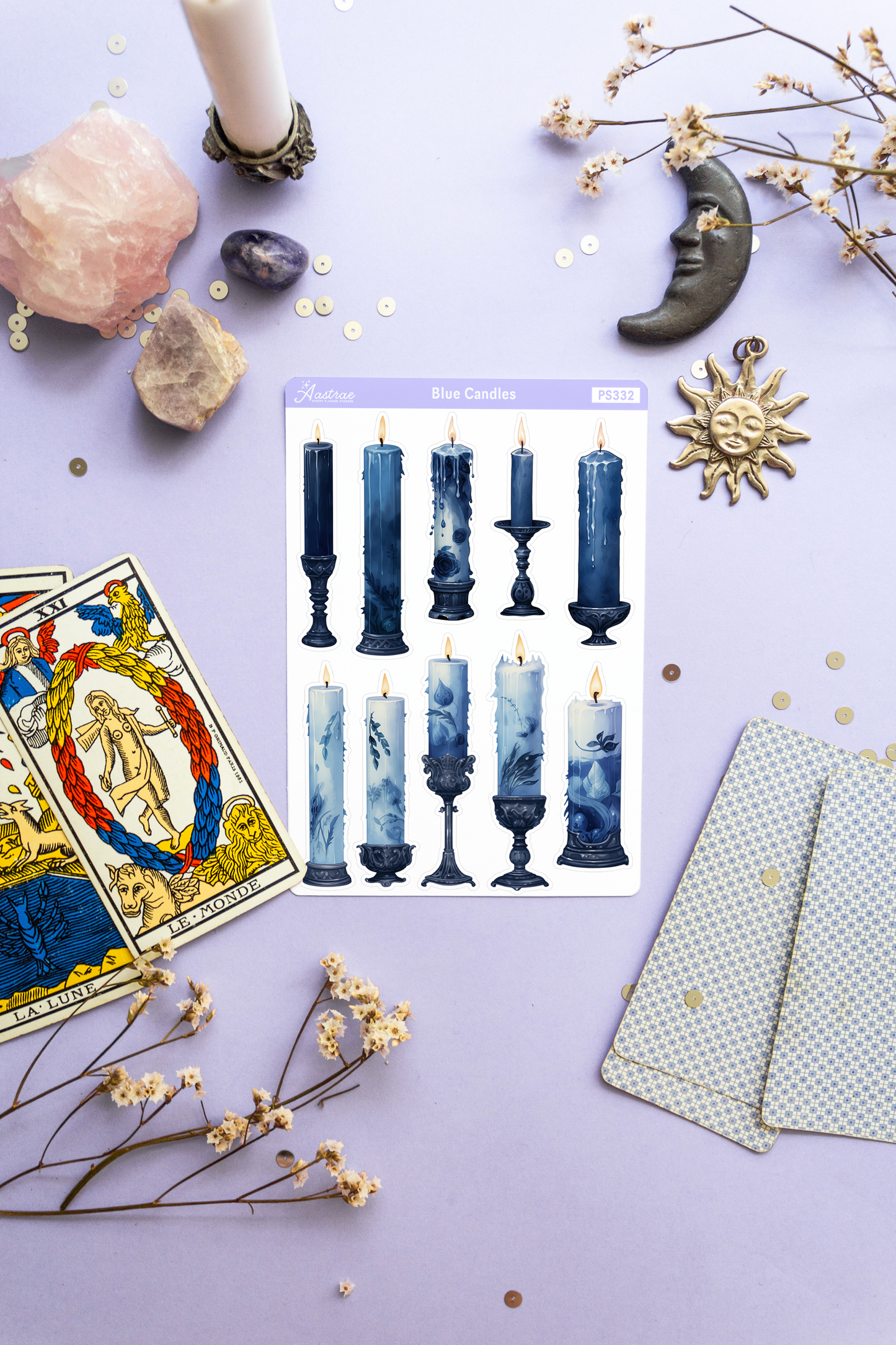 Blue Spell Candles Stickers