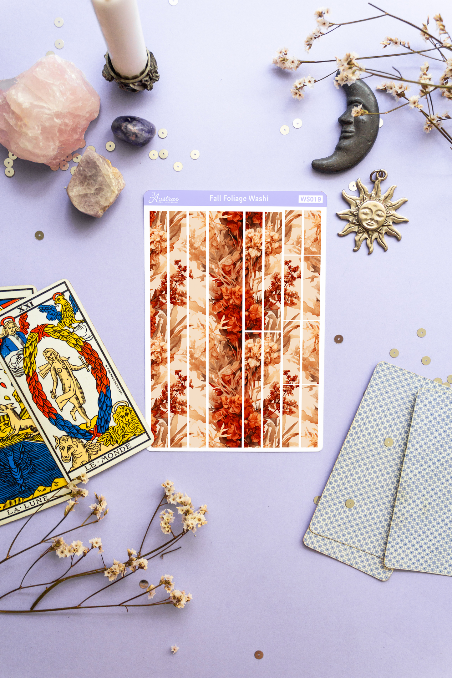 Fall Botanical Washi Tape Sticker Sheet