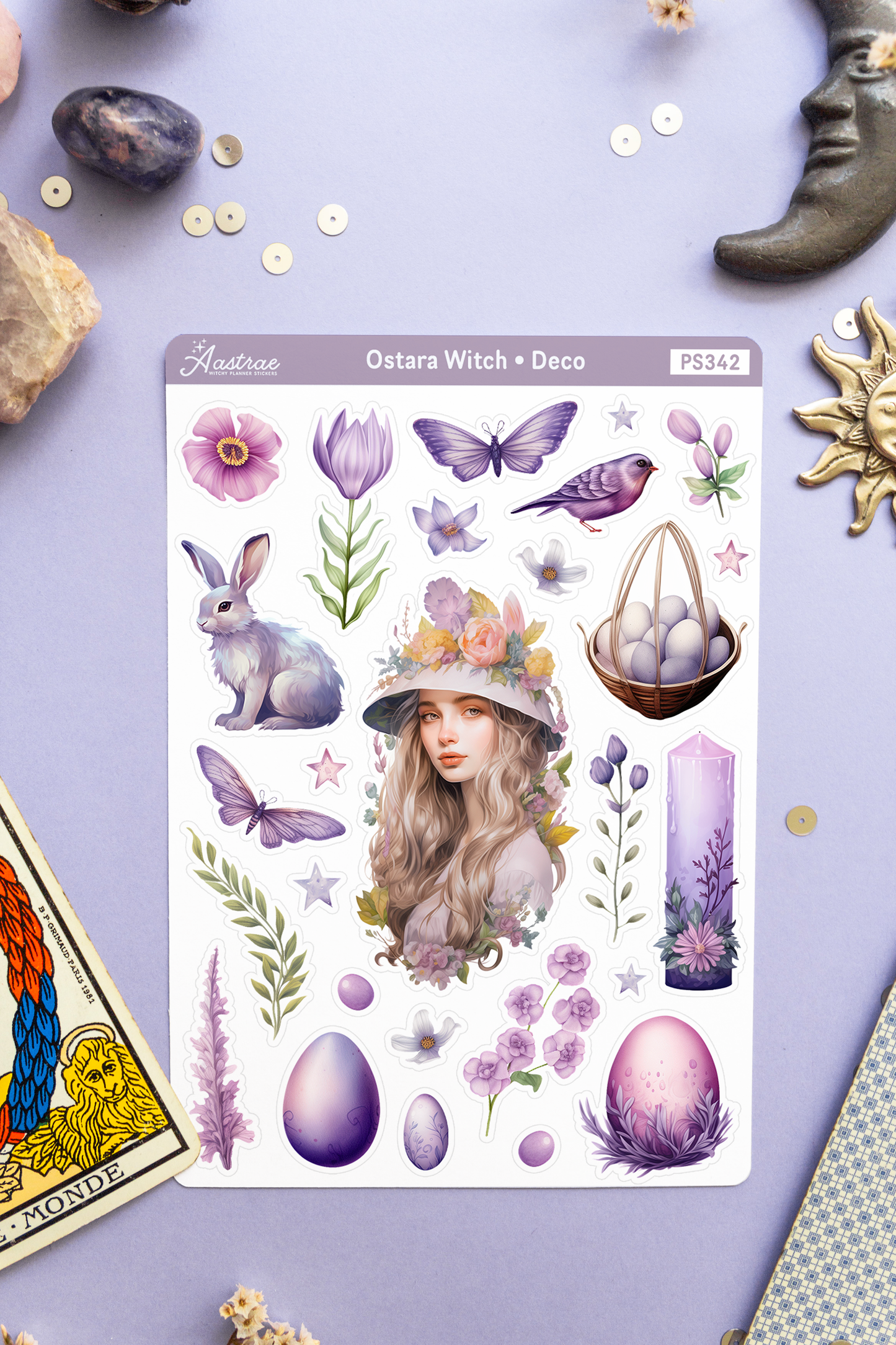 Ostara Witch Deco Stickers