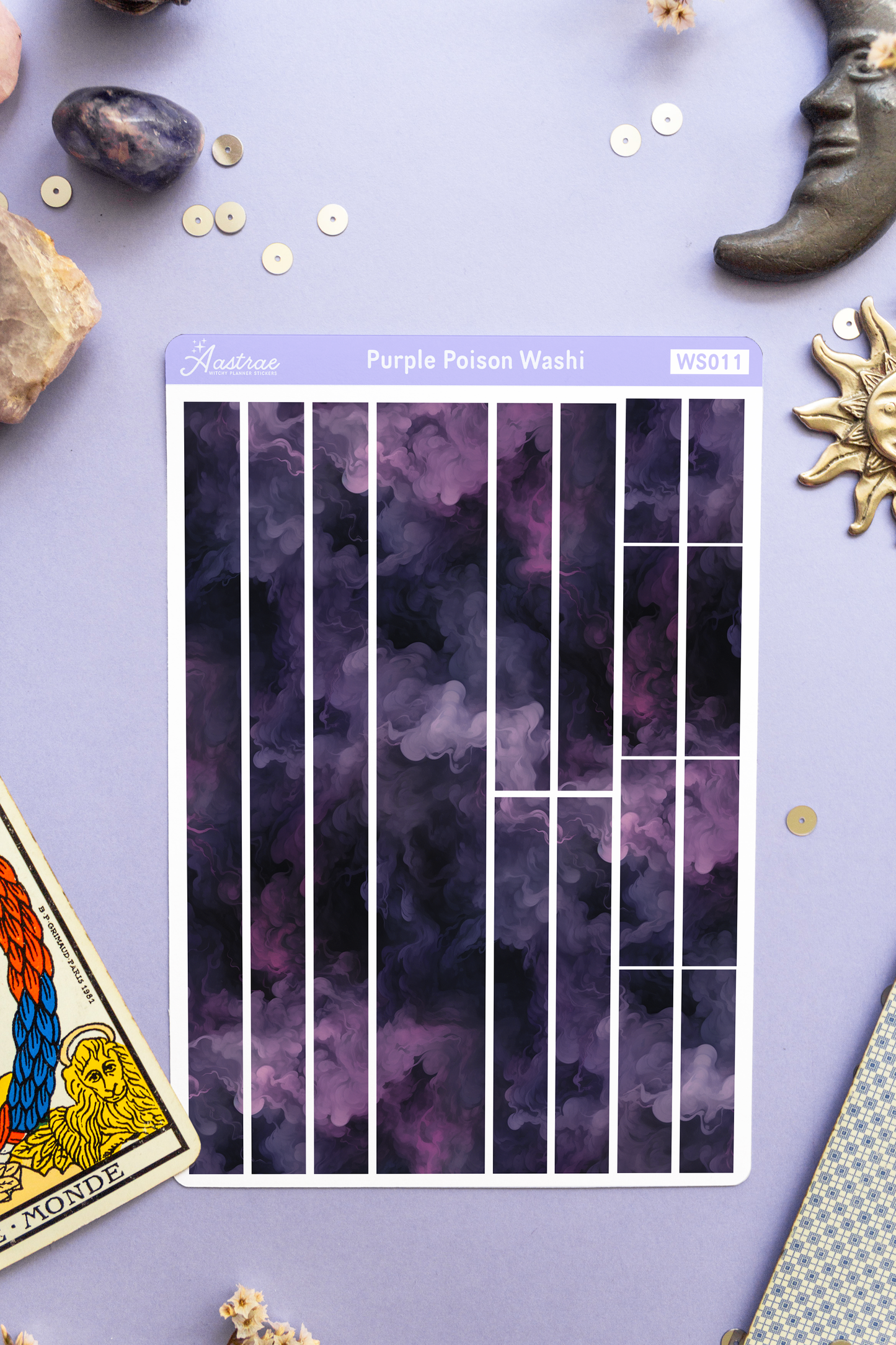 Purple Watercolor Washi Tape Stickers