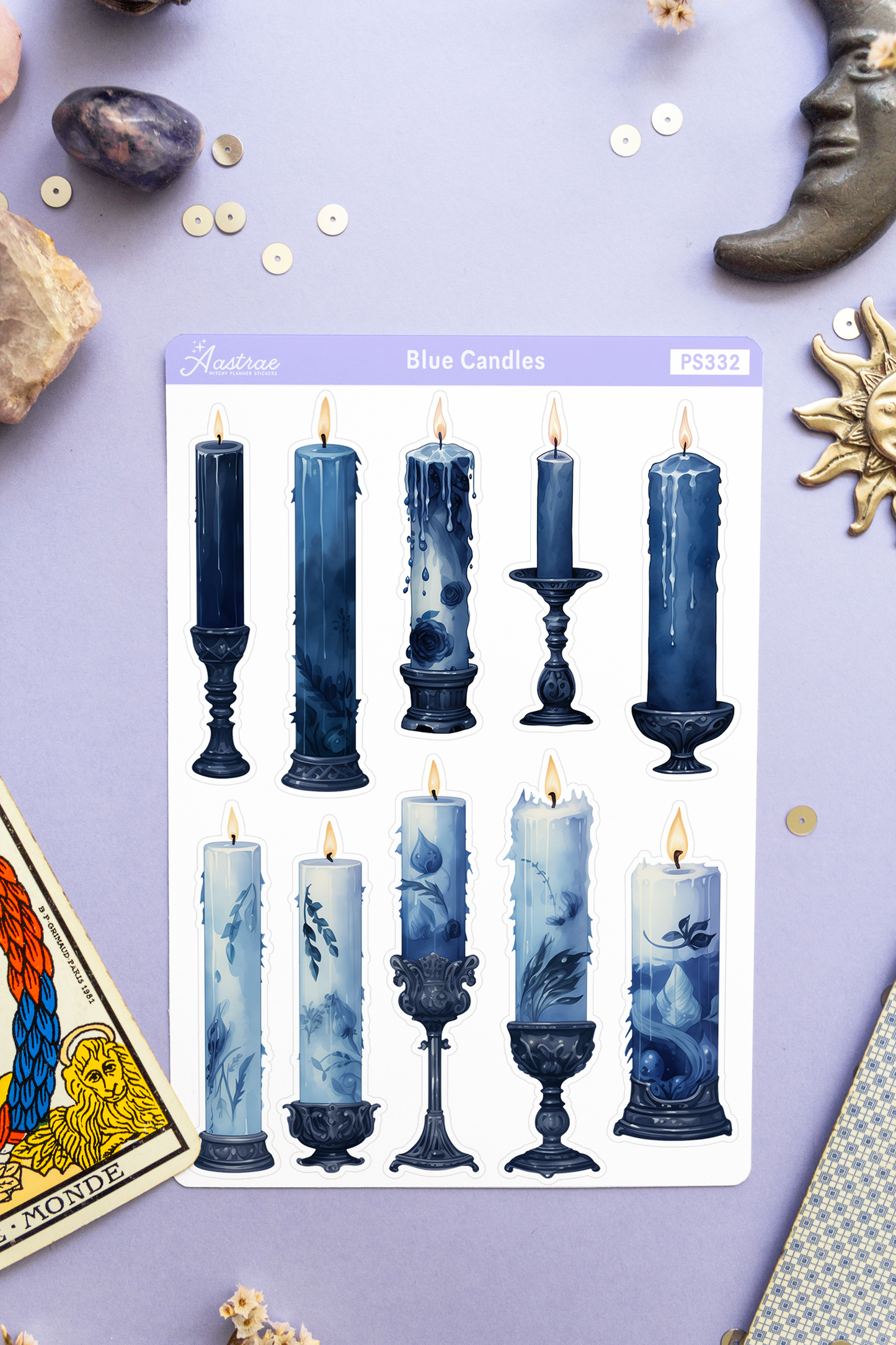 Blue Spell Candles Stickers