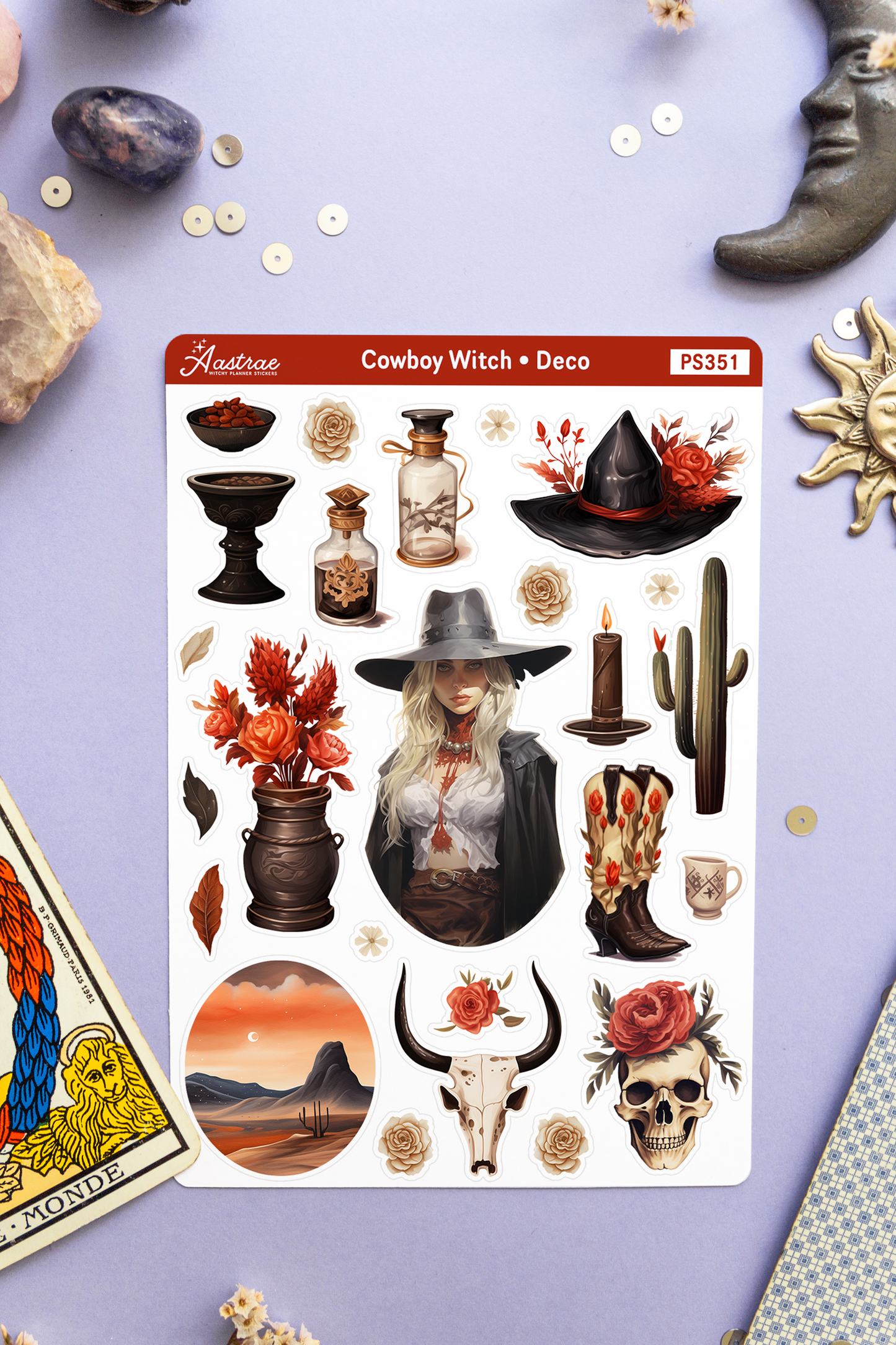 Cowboy Witch Deco Stickers