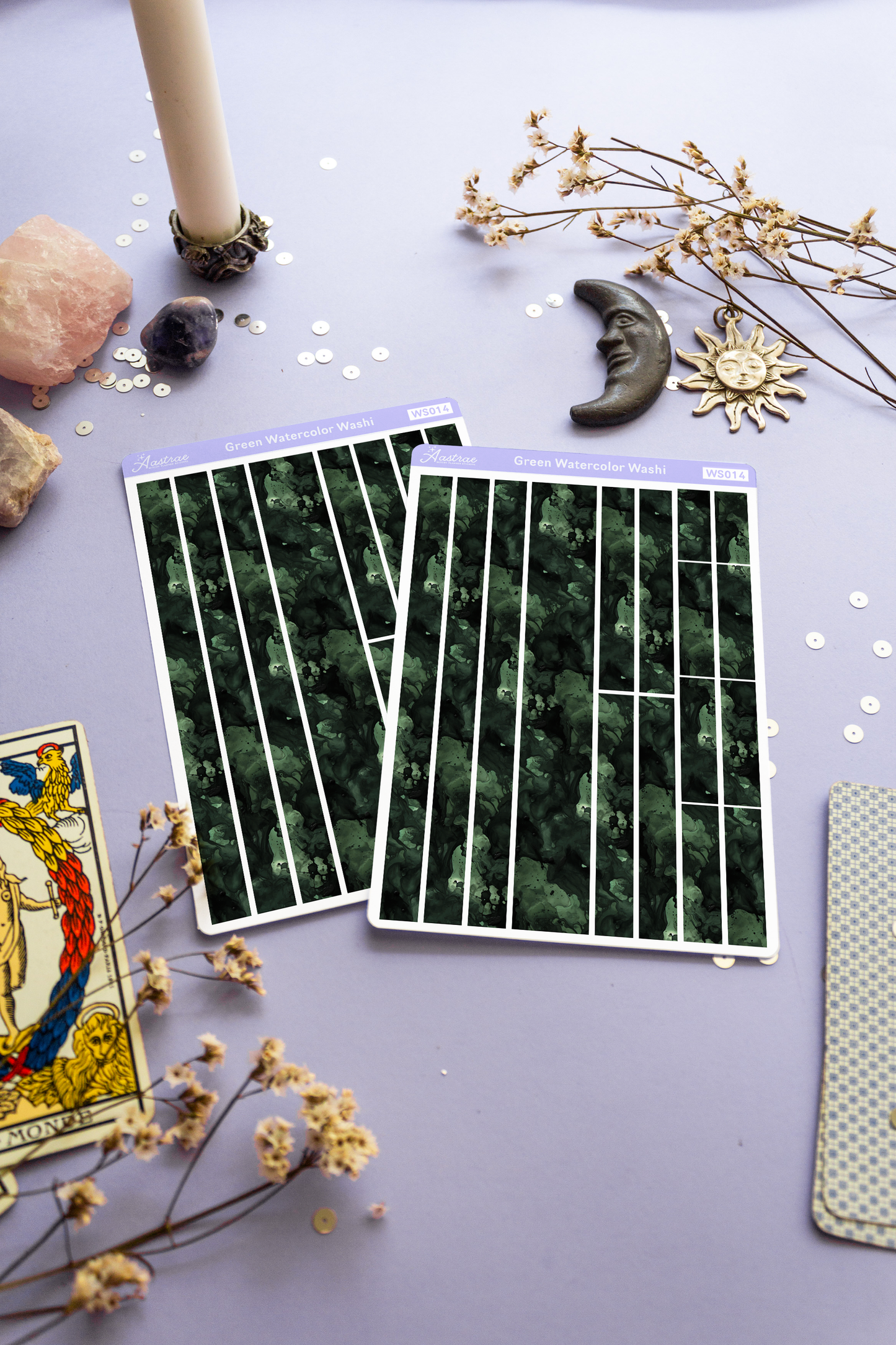 Green Watercolor Washi Tape Stickers
