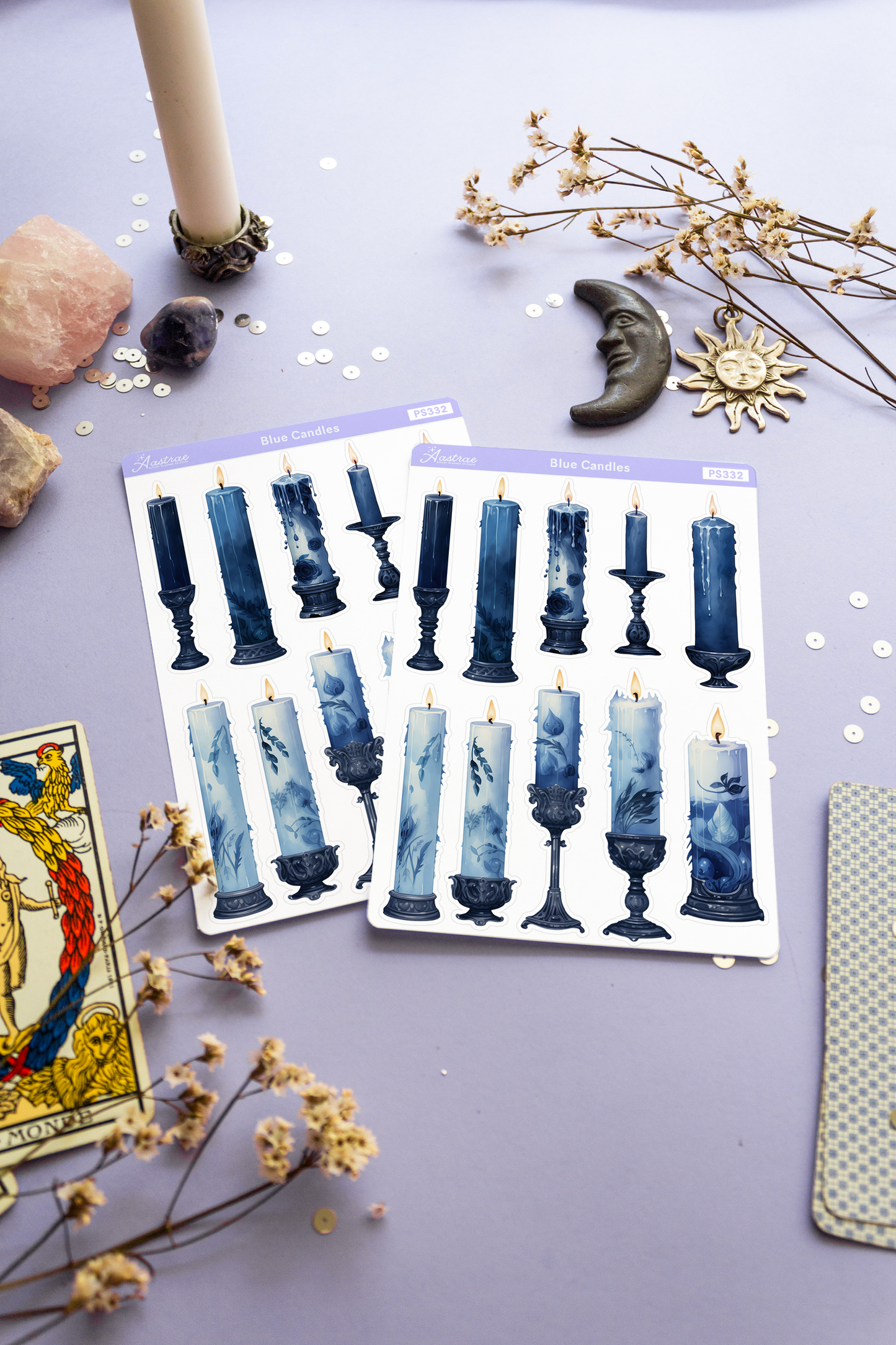Blue Spell Candles Stickers