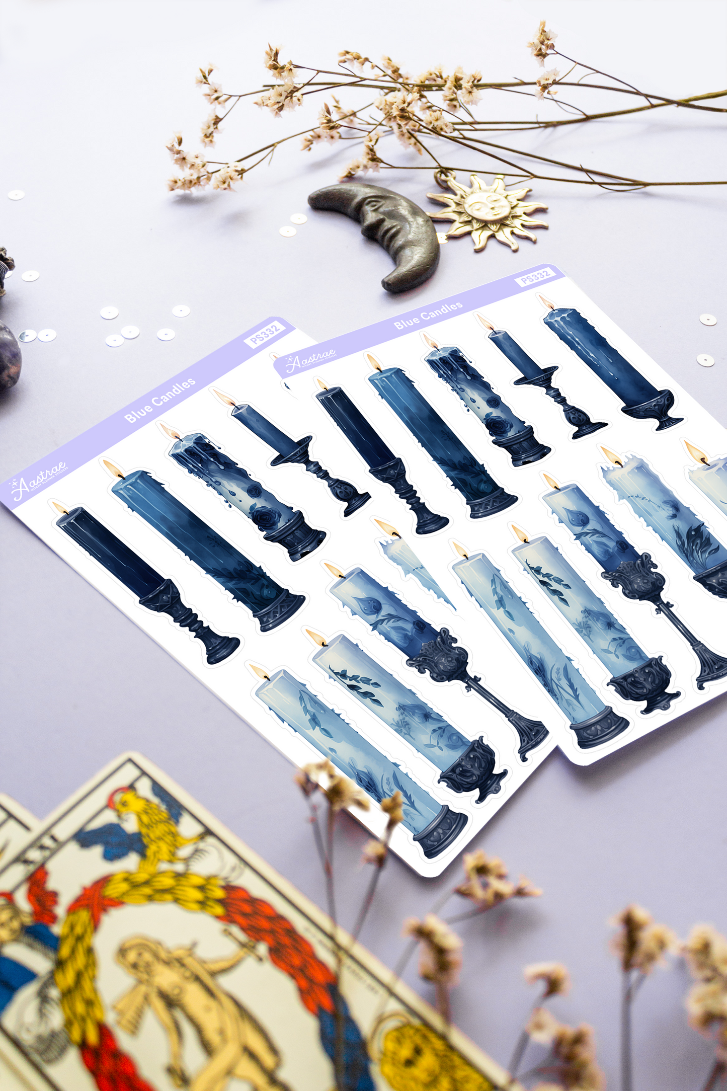 Blue Spell Candles Stickers