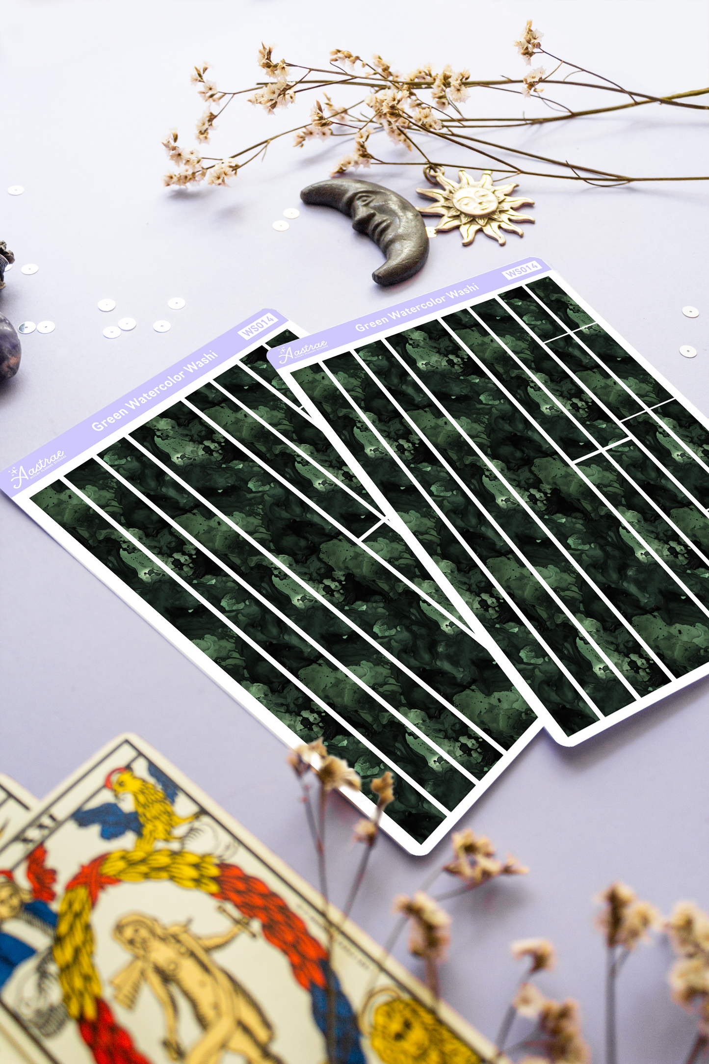 Green Watercolor Washi Tape Stickers