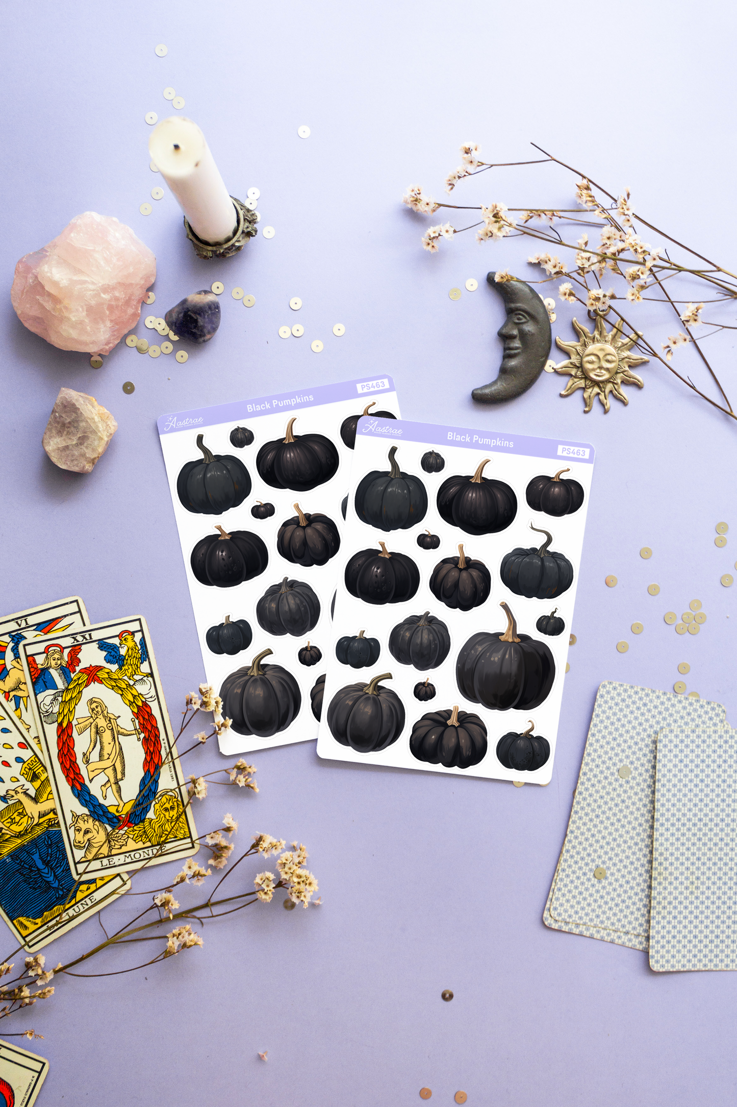 Black Pumpkins Sticker Sheet