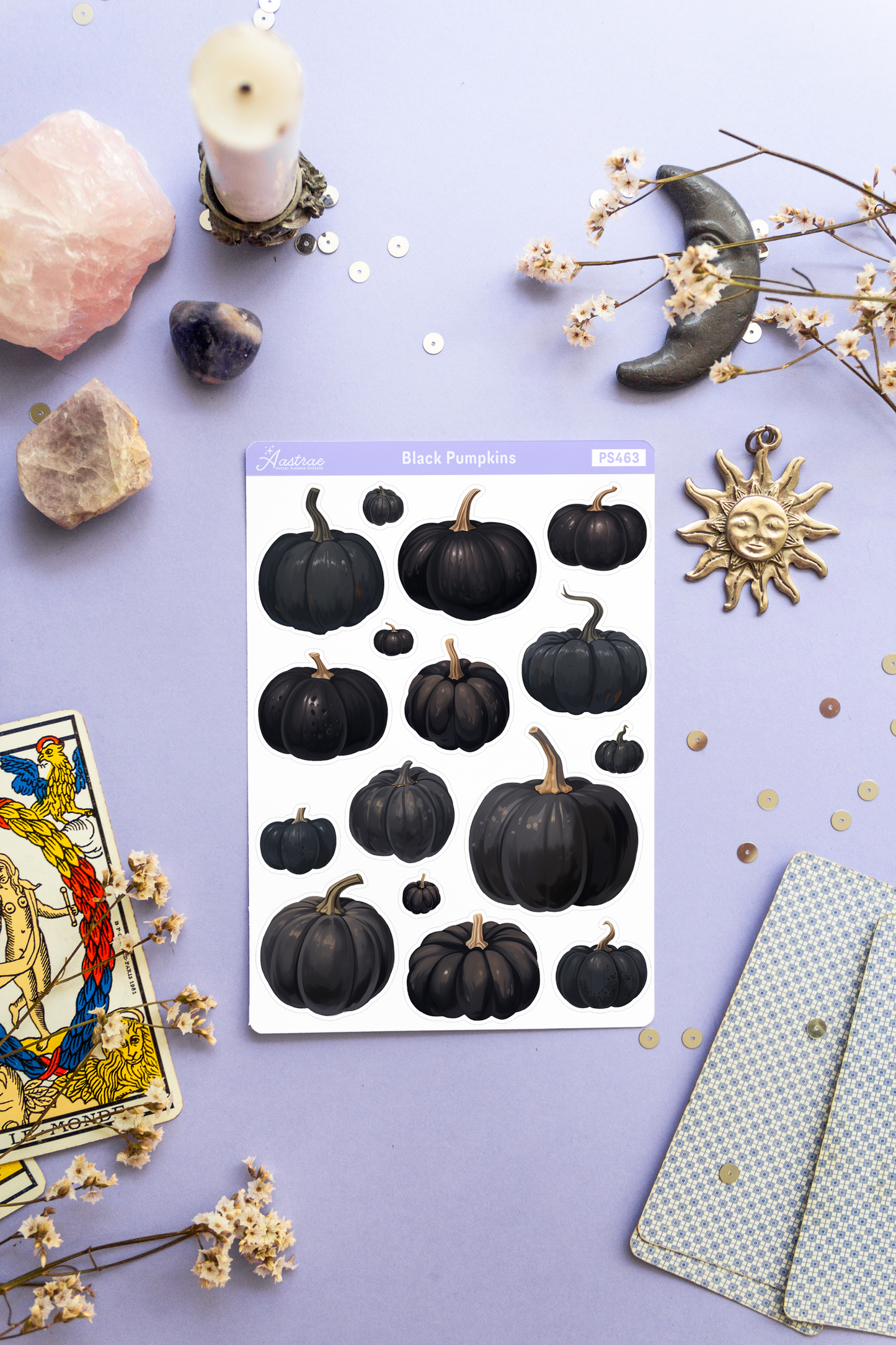 Black Pumpkins Sticker Sheet