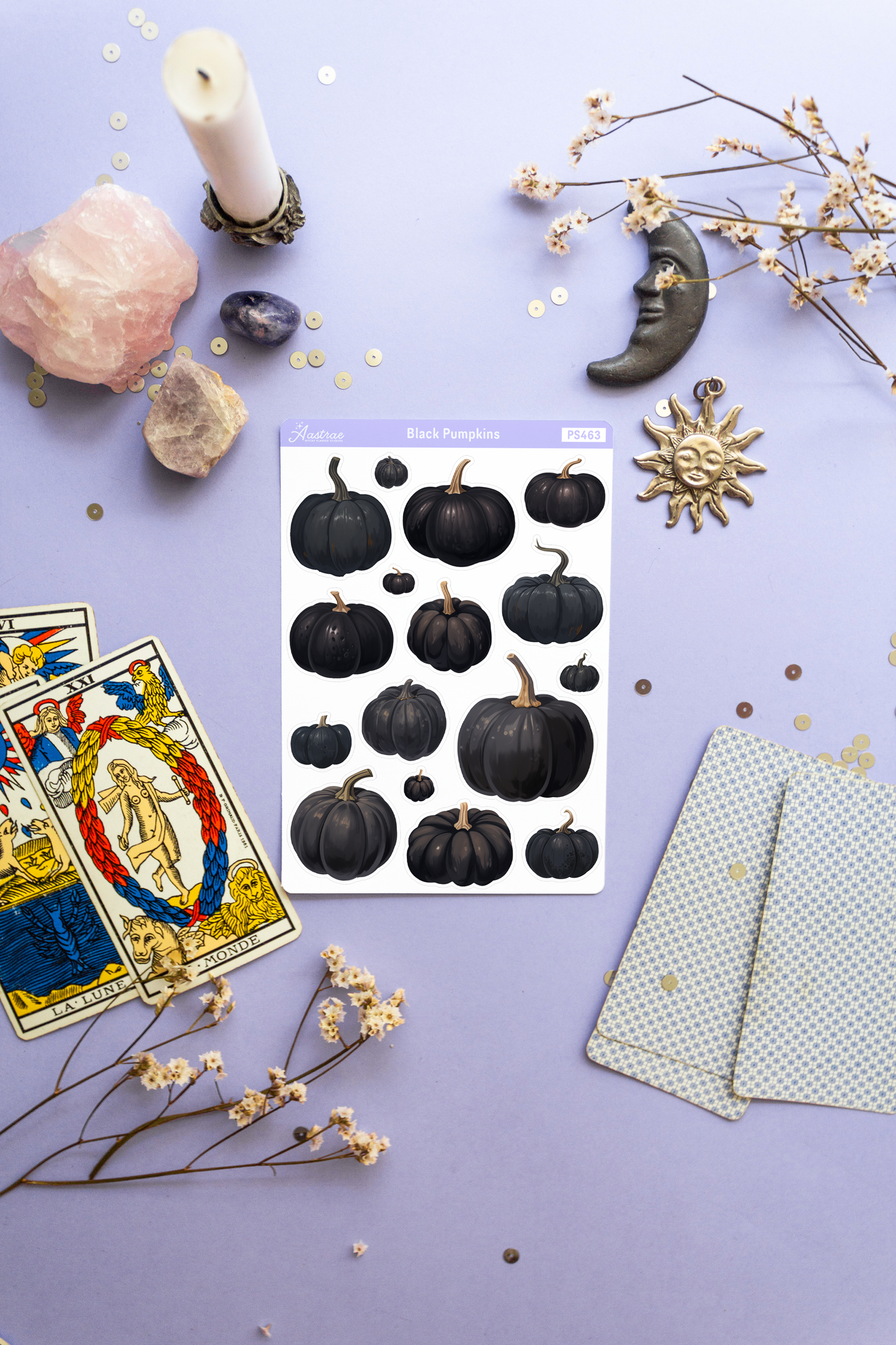 Black Pumpkins Sticker Sheet