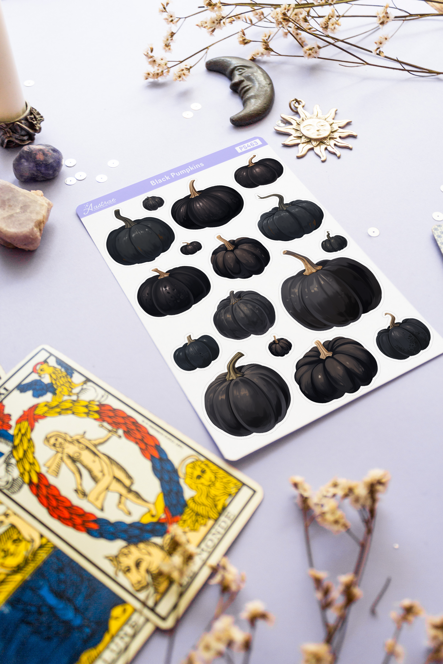 Black Pumpkins Sticker Sheet