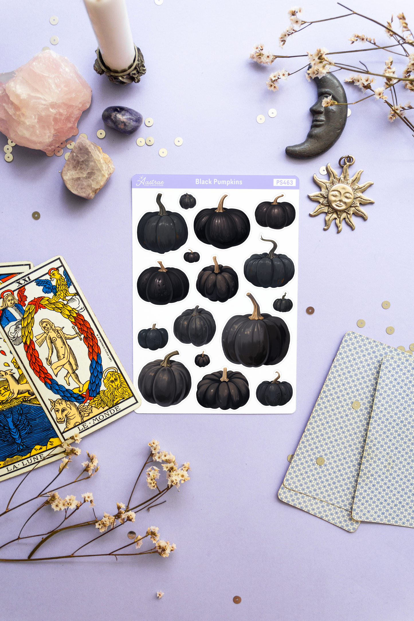 Black Pumpkins Sticker Sheet
