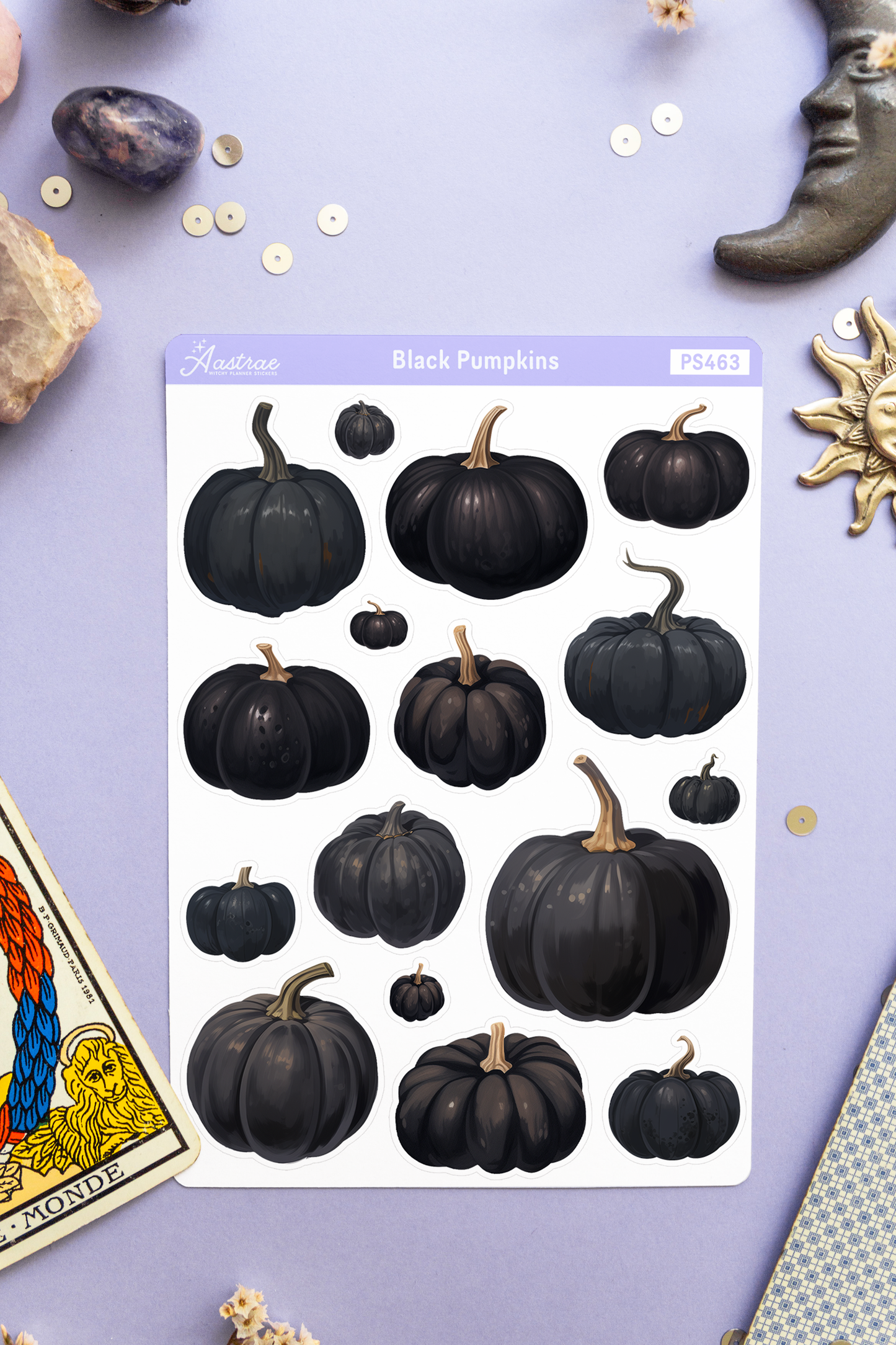 Black Pumpkins Sticker Sheet