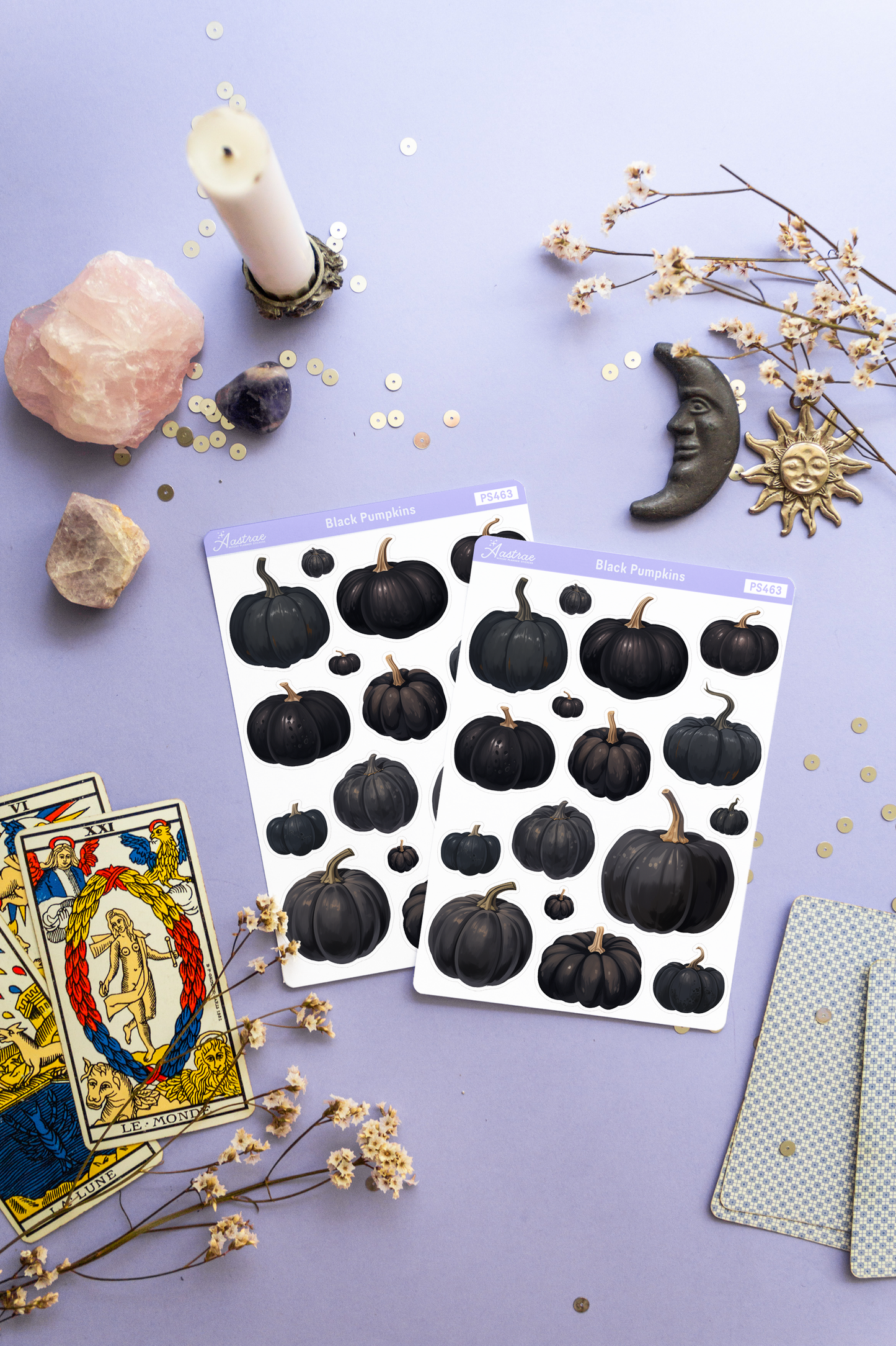Black Pumpkins Sticker Sheet