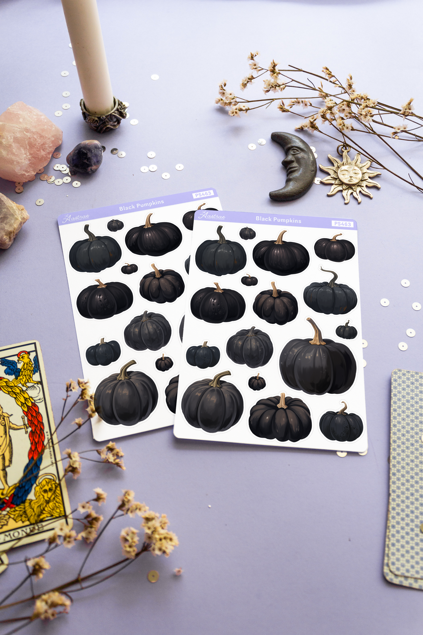 Black Pumpkins Sticker Sheet
