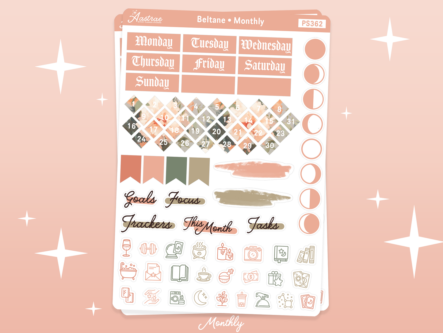 Beltane Witch Journaling Sticker Kit