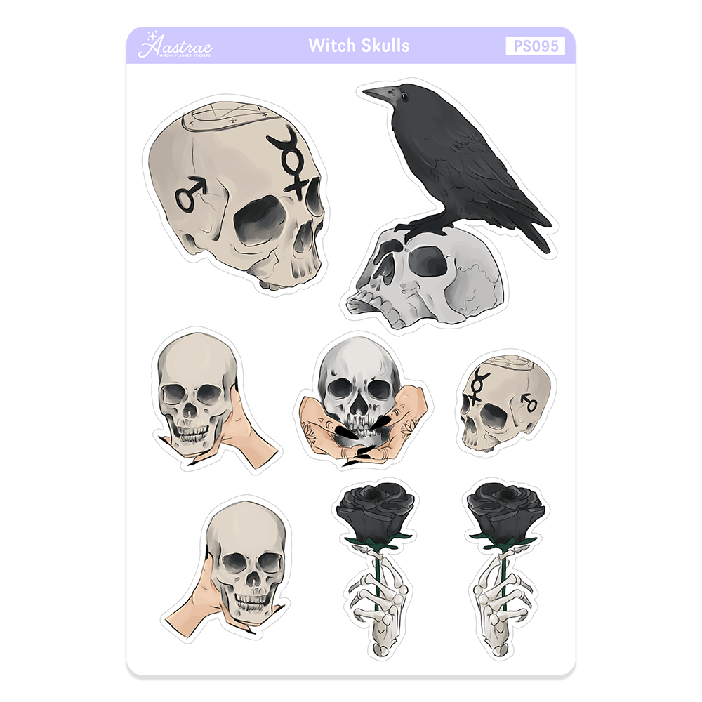 Witch Skulls Stickers for Planner