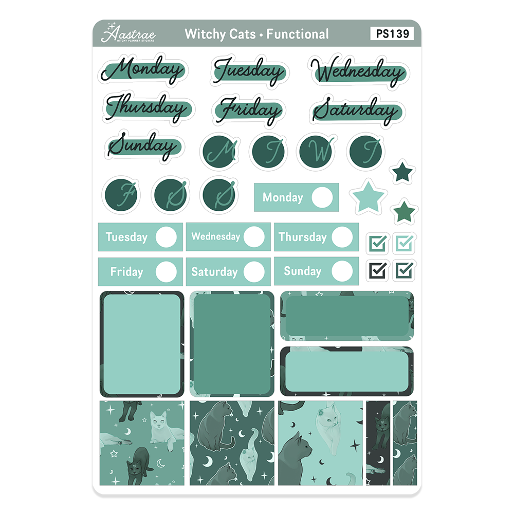 Witchy Cats Journaling Stickers