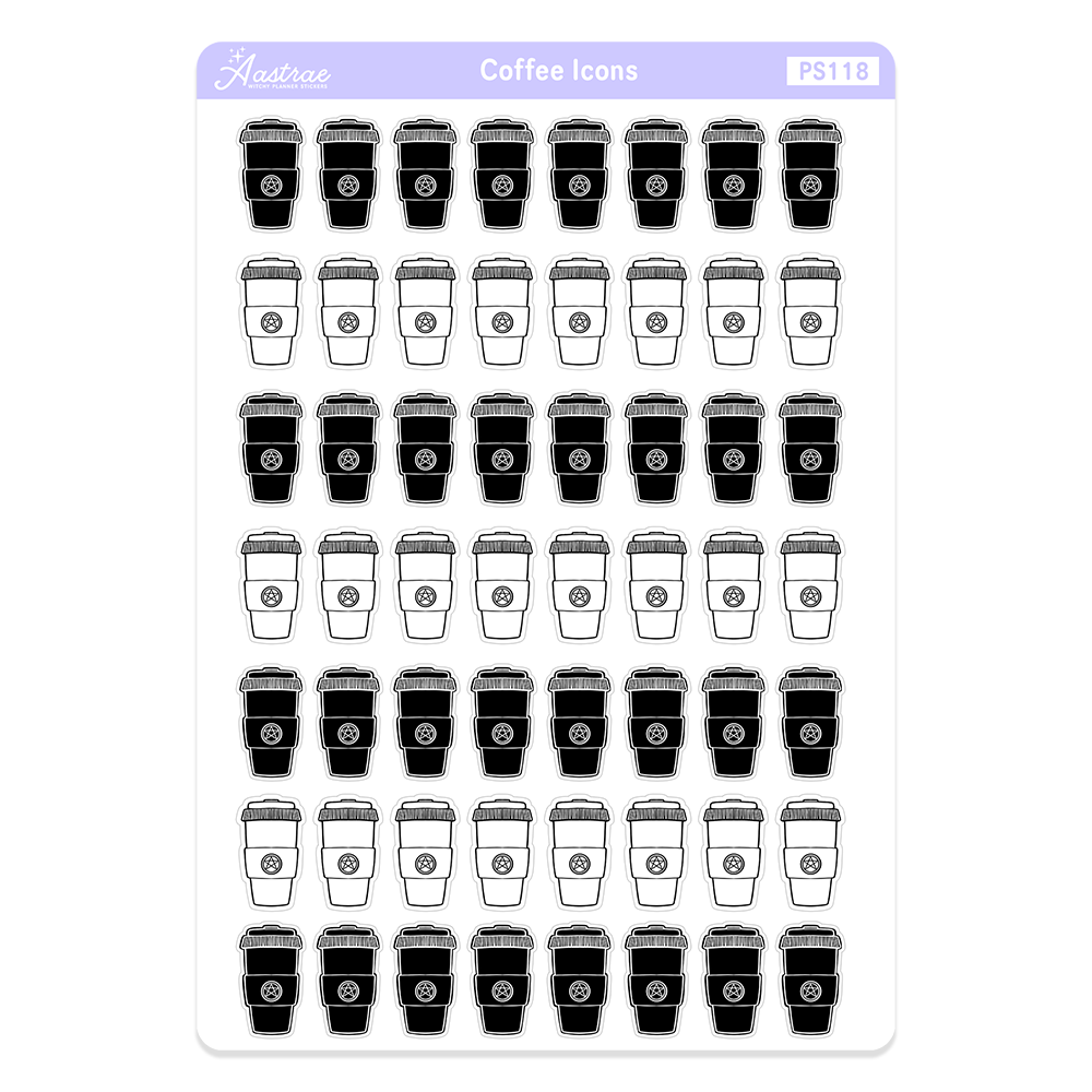 Witchy Coffee Icon Stickers for Planner