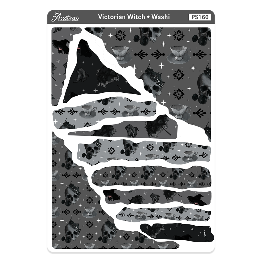 Victorian Witch Washi Sticker Sheet
