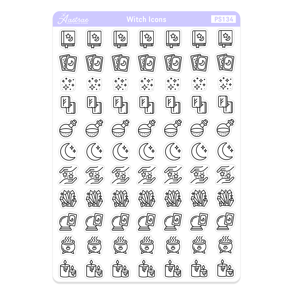 Witch Icons Stickers for Planner