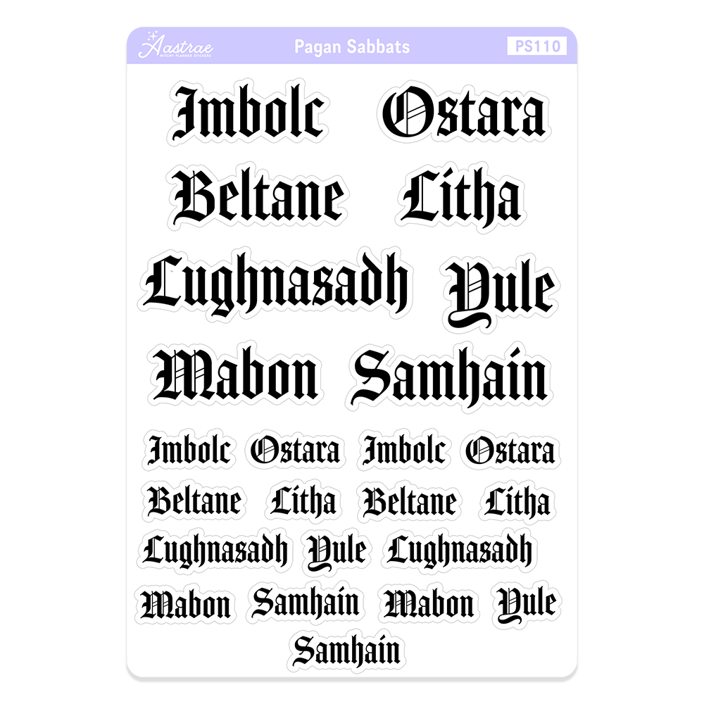 Pagan Sabbat Names Stickers