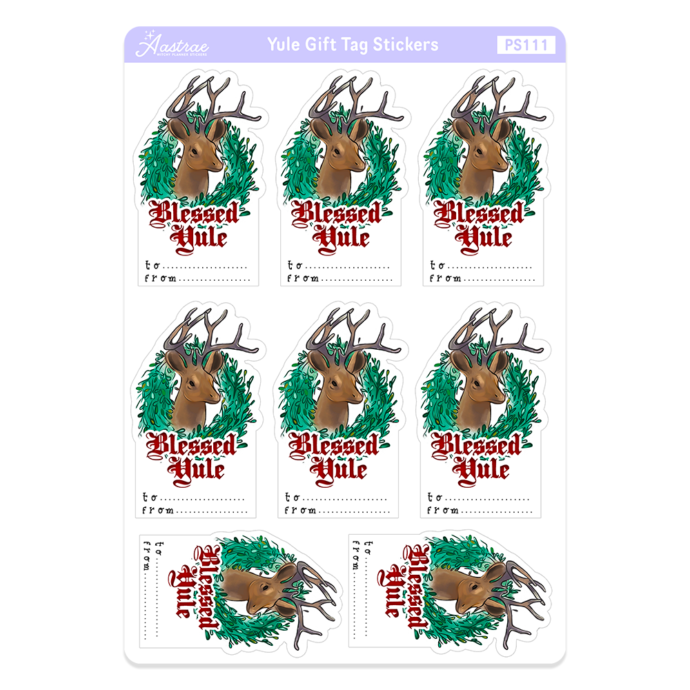 Yule Gift Tags Sticker Sheet