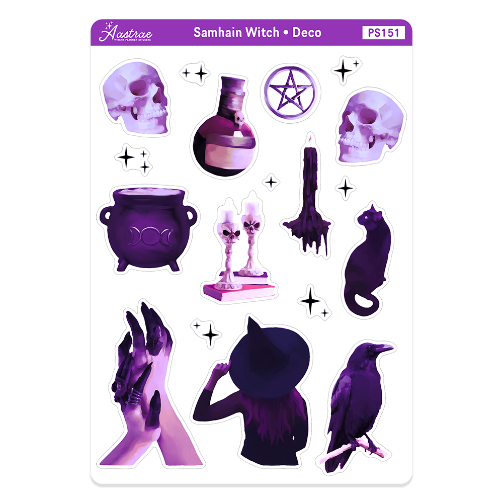 Samhain Witch Decorative Stickers