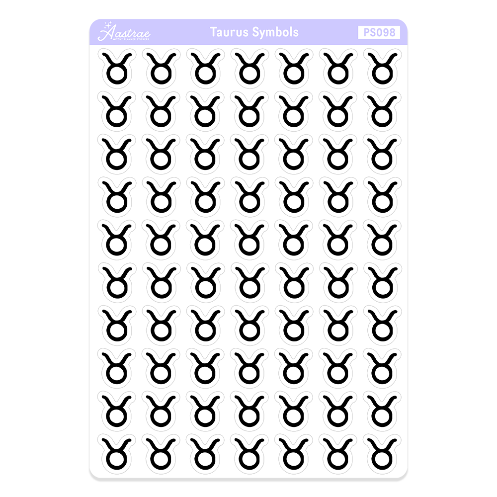 Taurus Astrology Symbol Stickers