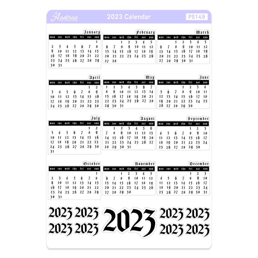 2023 Calendar Planner Stickers
