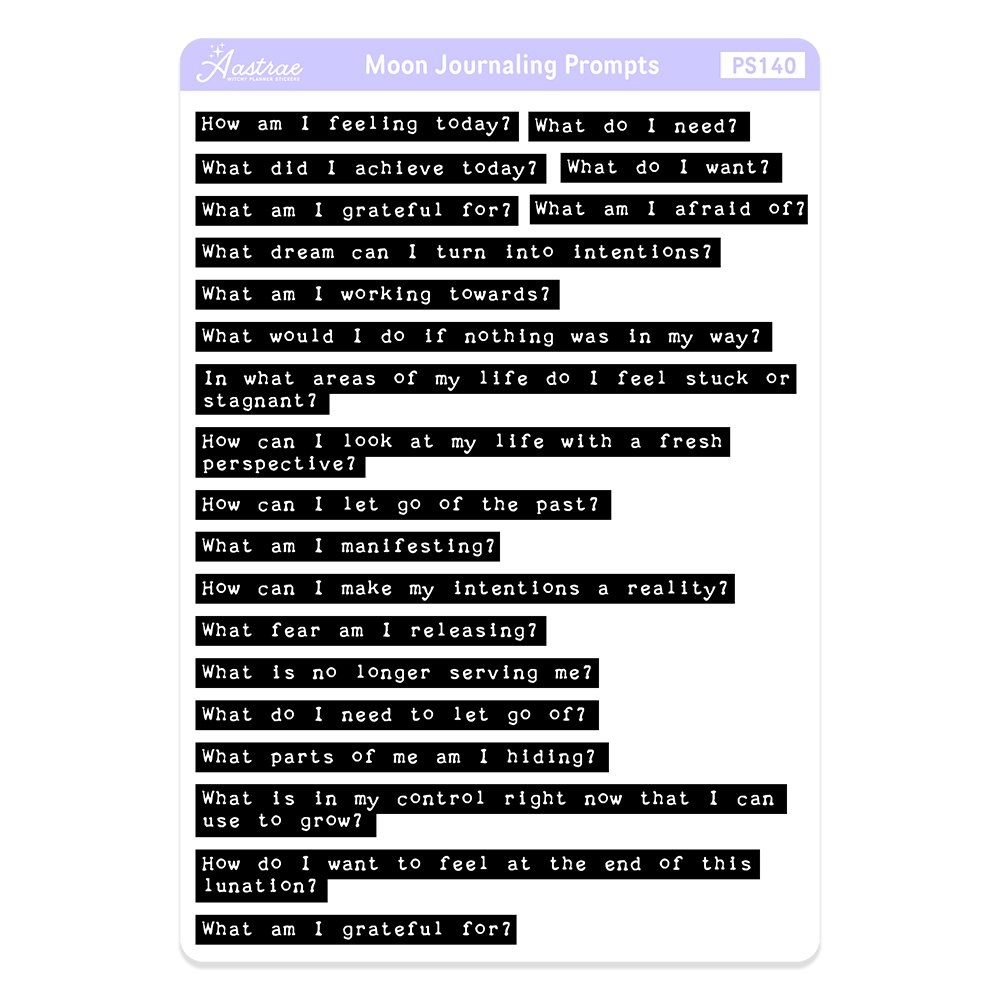 Moon Journaling Prompts Stickers