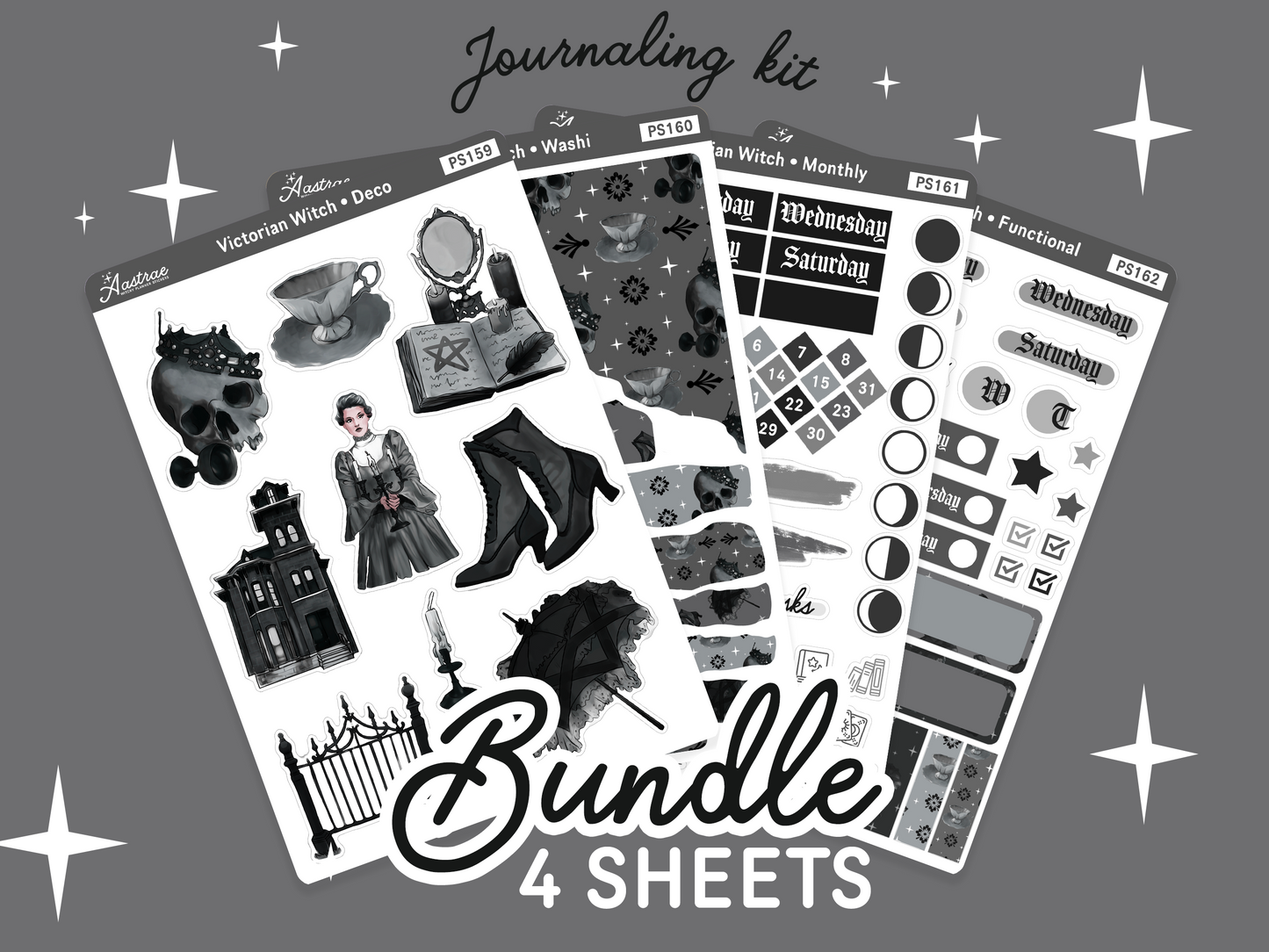 Victorian Witch Journaling Sticker Kit
