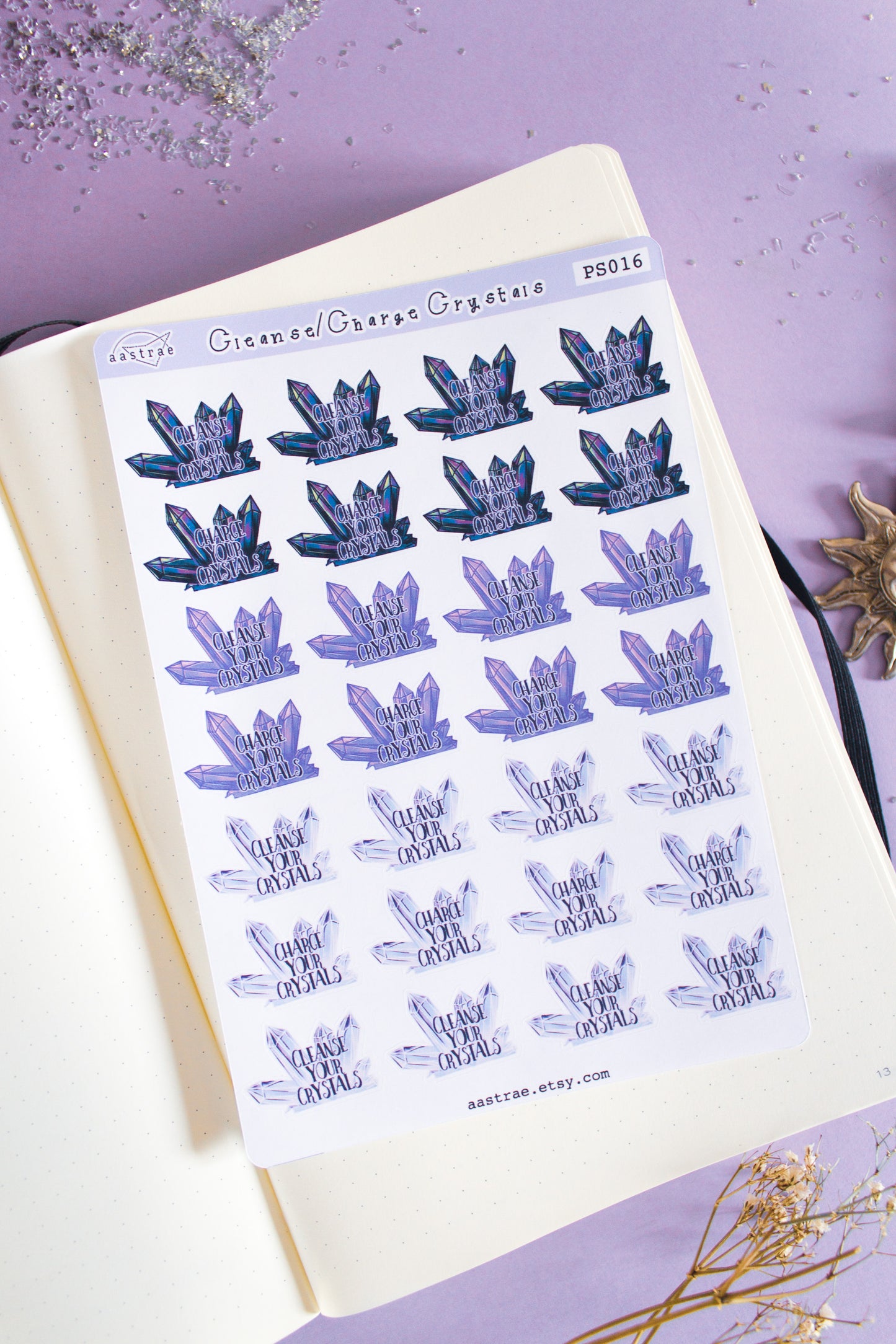 Charge & Cleanse Crystals Planner Stickers