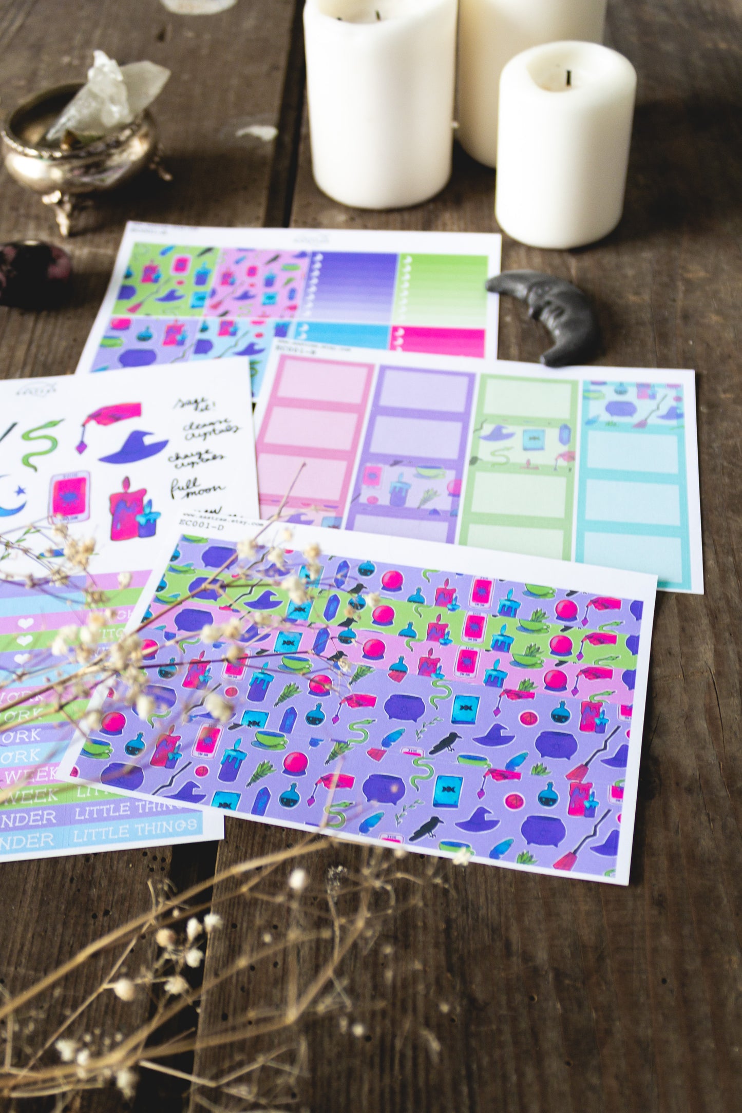 Neon Witch Vertical Planner Kit