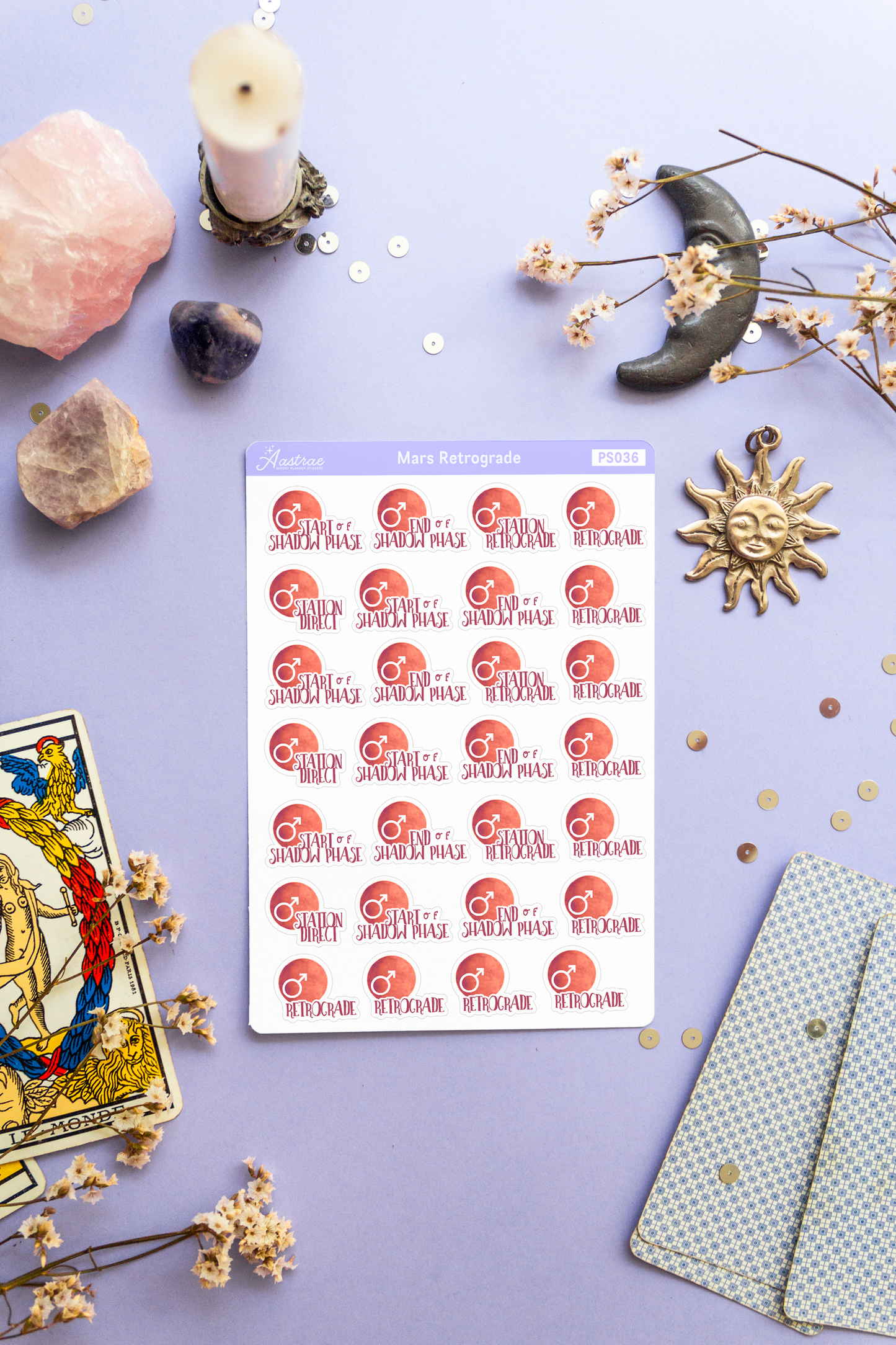 Mars Retrograde Stickers for Planner