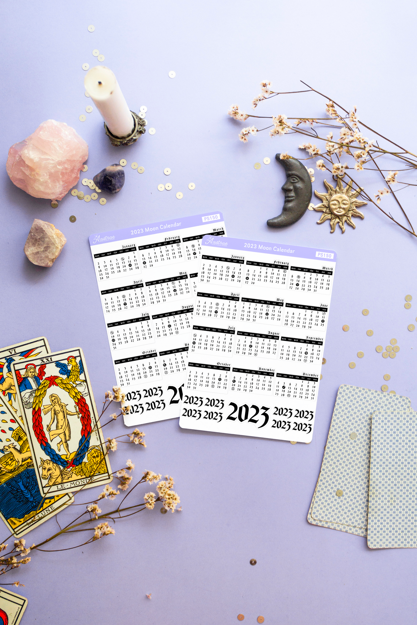 2023 Astrological Moon Calendar Stickers for Planner