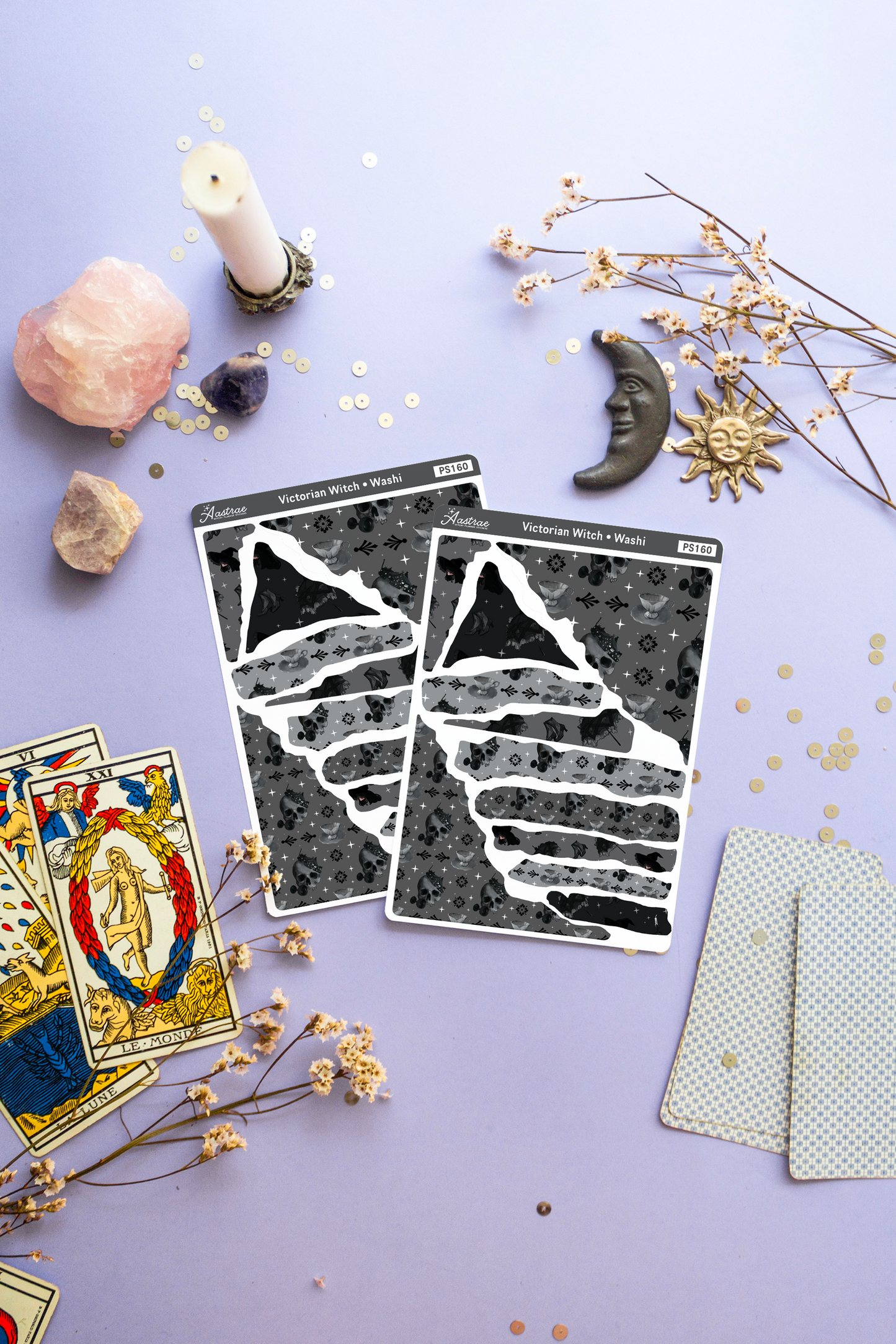 Victorian Witch Washi Sticker Sheet