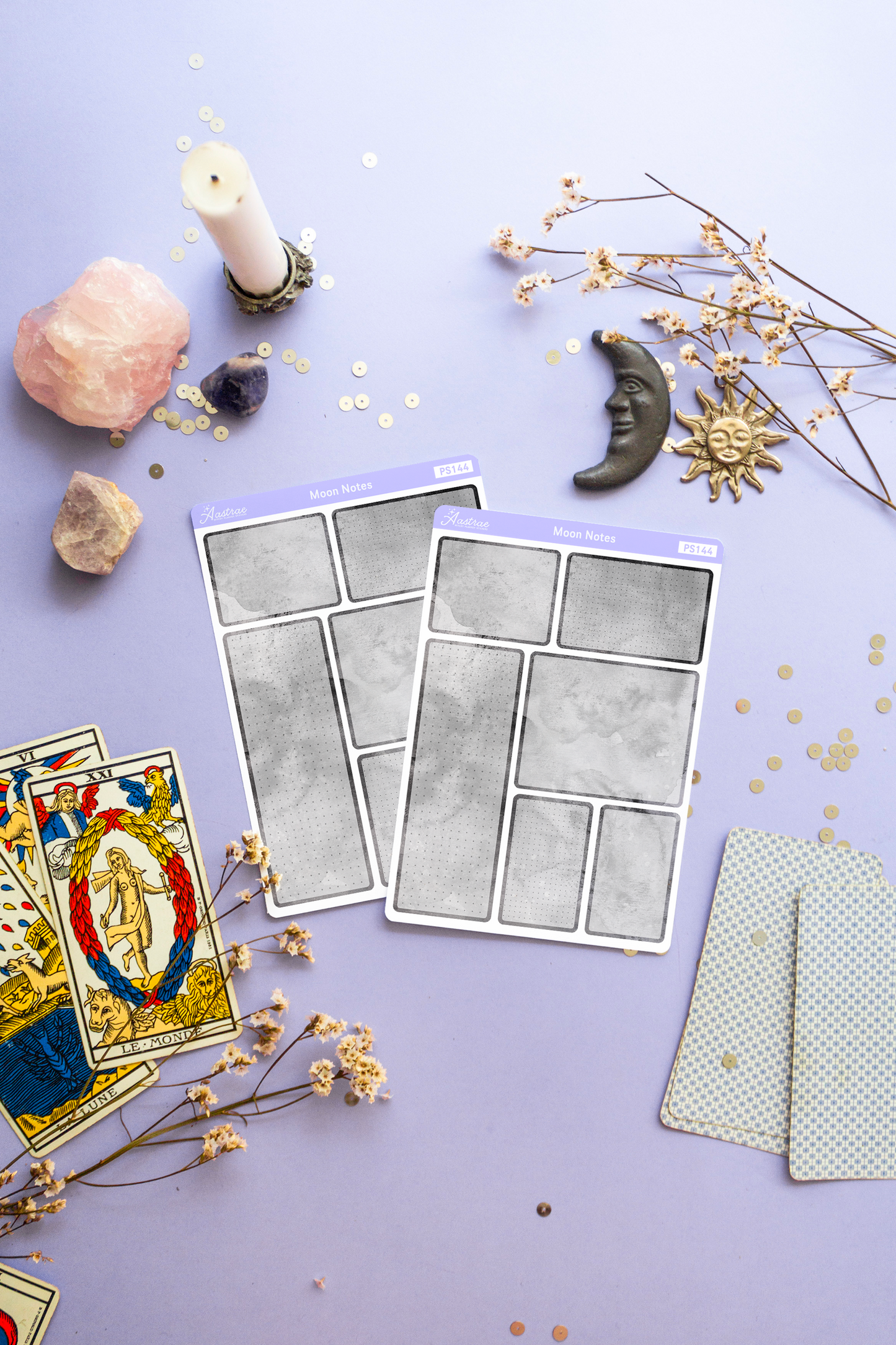 Moon Notes Planner Boxes Stickers