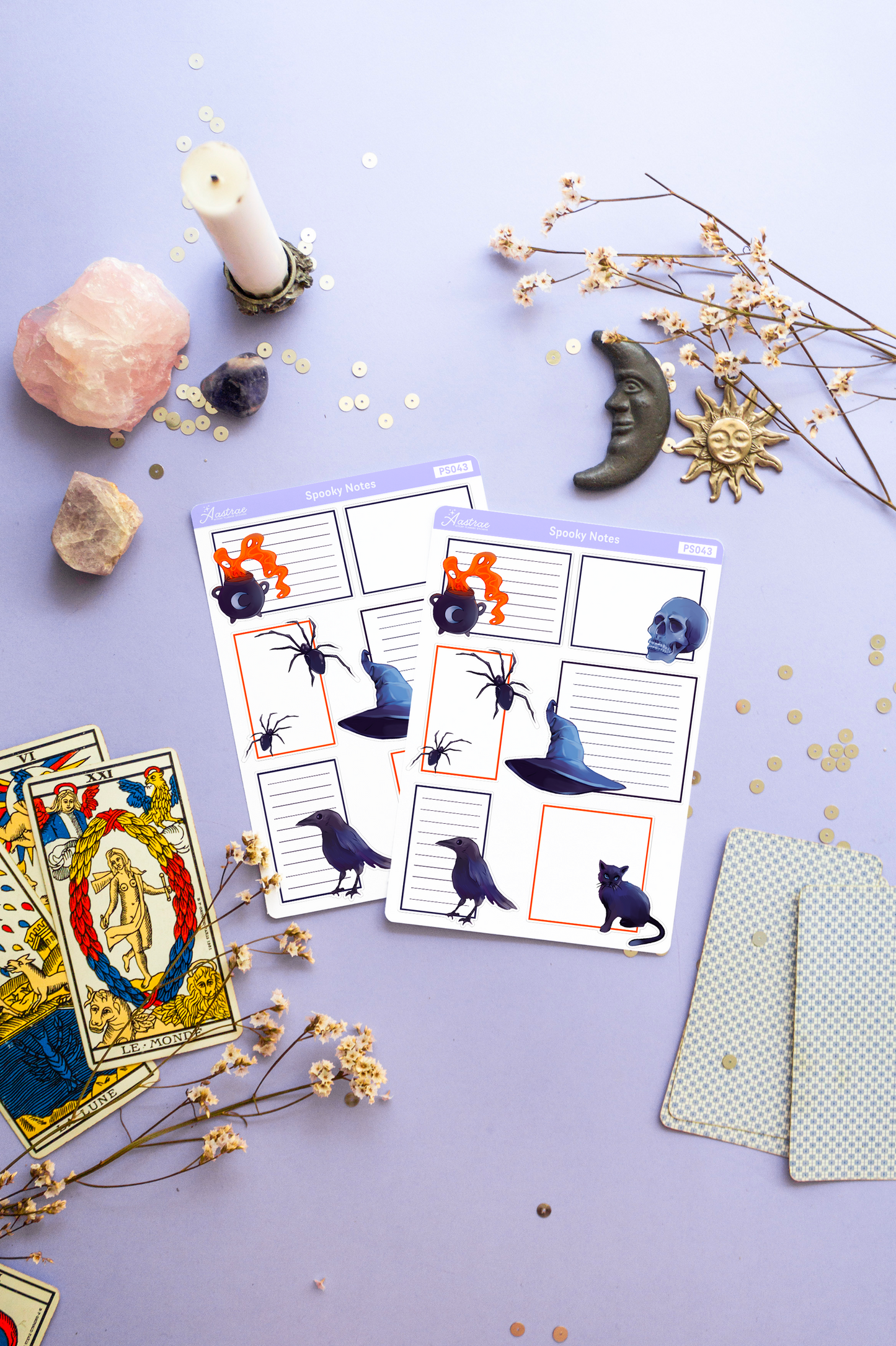 Spooky Halloween Notes Box Planner Stickers