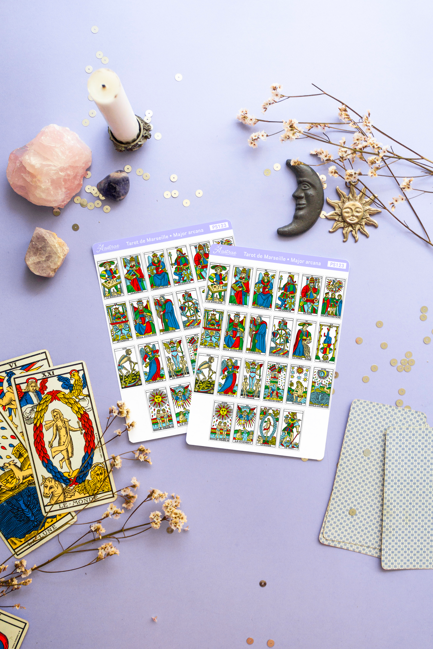 Tarot de Marseille Stickers for Journaling